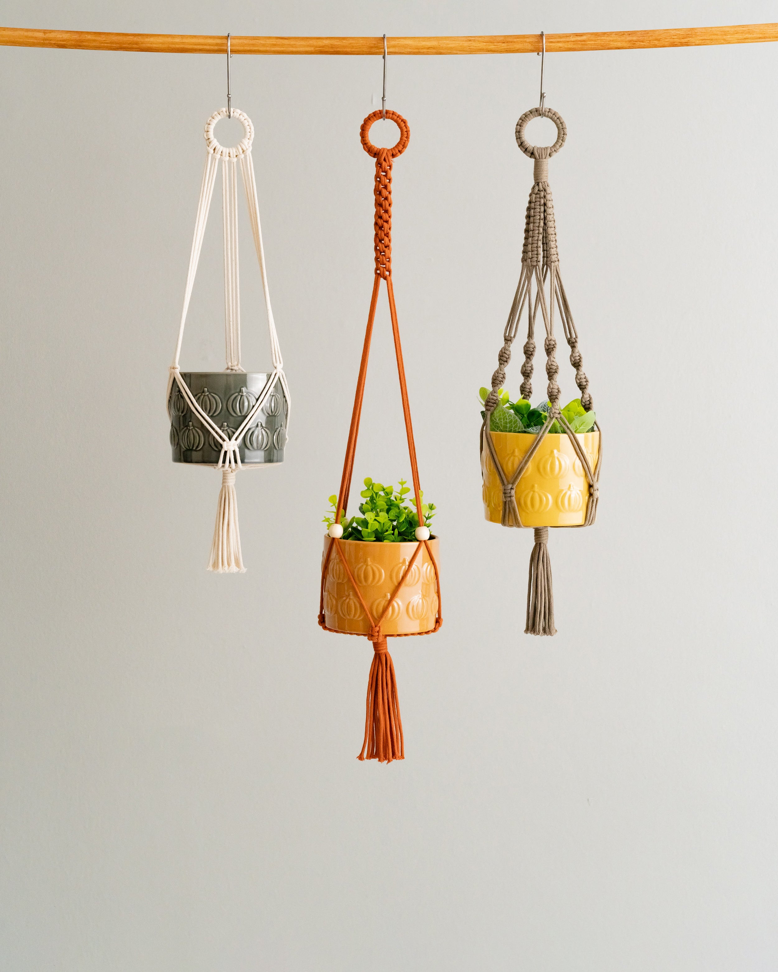 Macrame Hanging Plant Holder – Boho Woven Cotton Wall Hanger I56