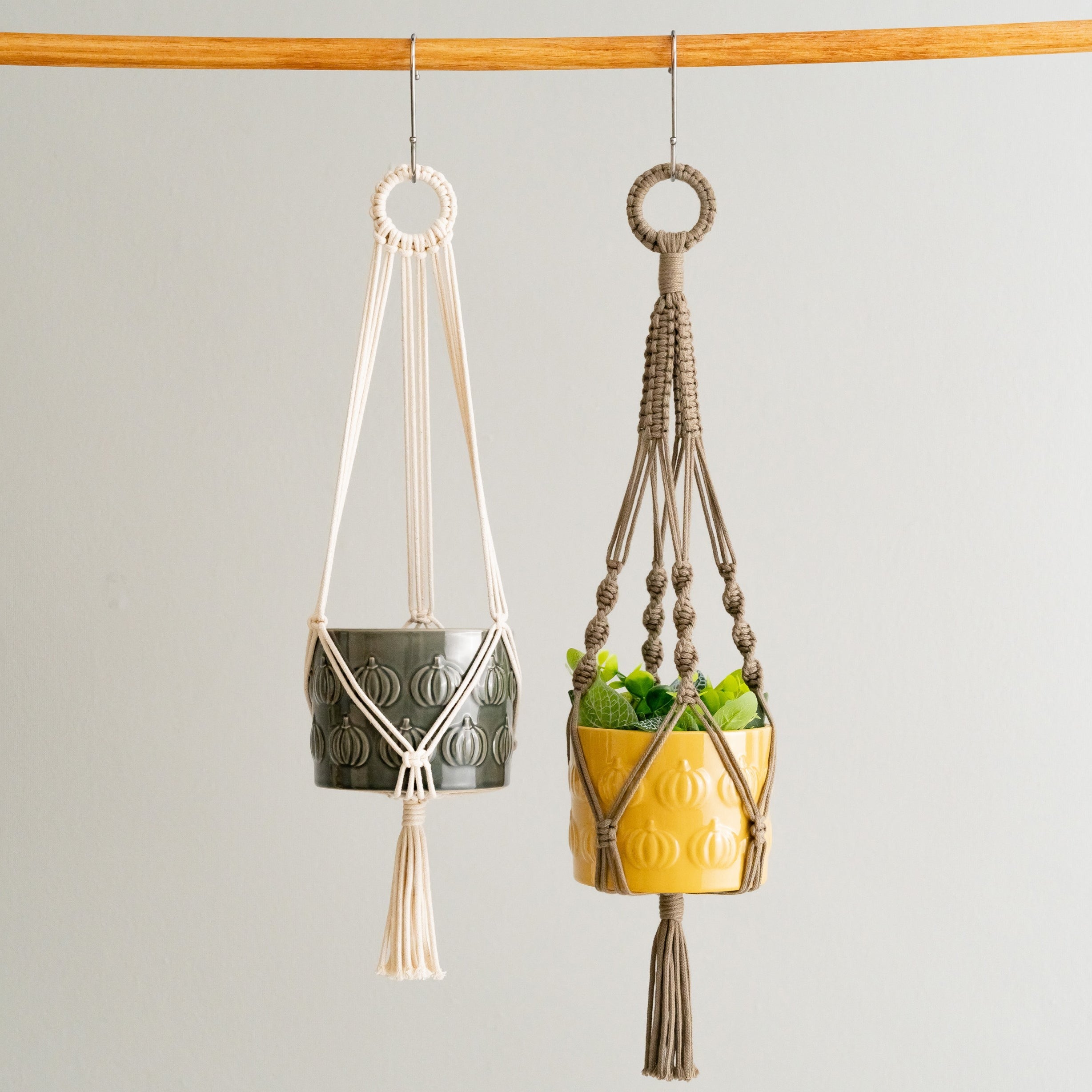 Macrame Hanging Plant Holder – Boho Woven Cotton Wall Hanger I56