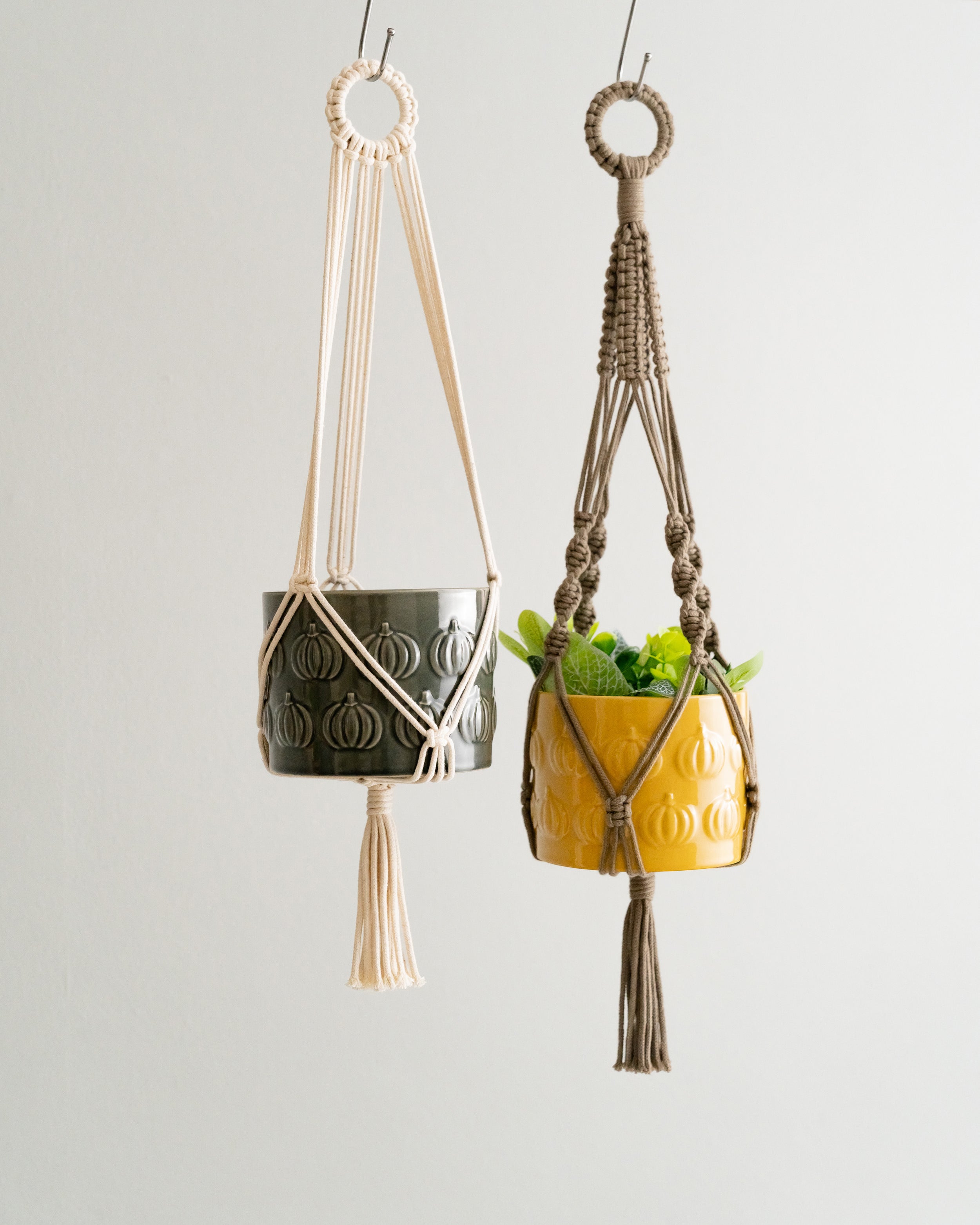 Macrame Hanging Plant Holder – Boho Woven Cotton Wall Hanger I56