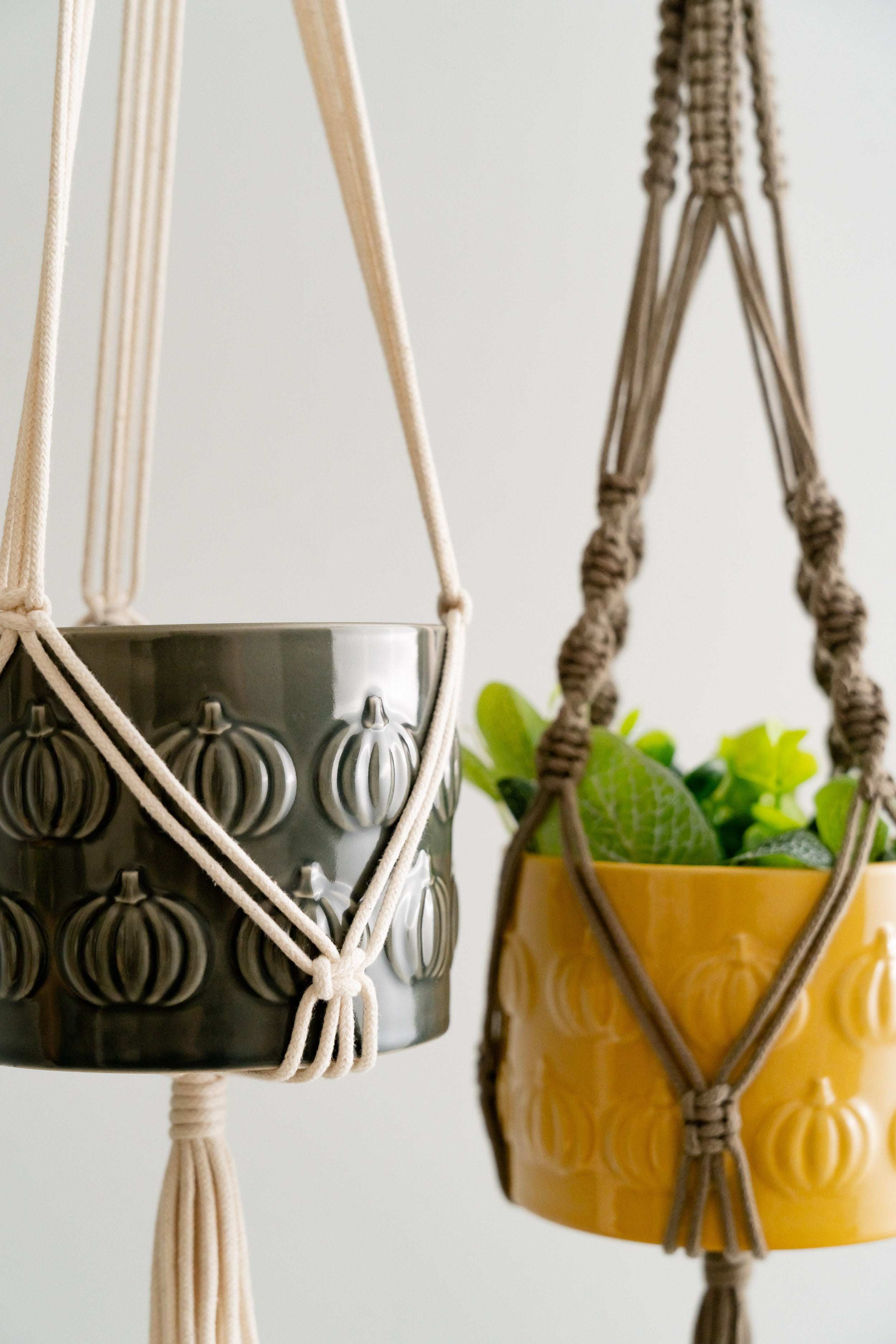 Macrame Hanging Plant Holder – Boho Woven Cotton Wall Hanger I56