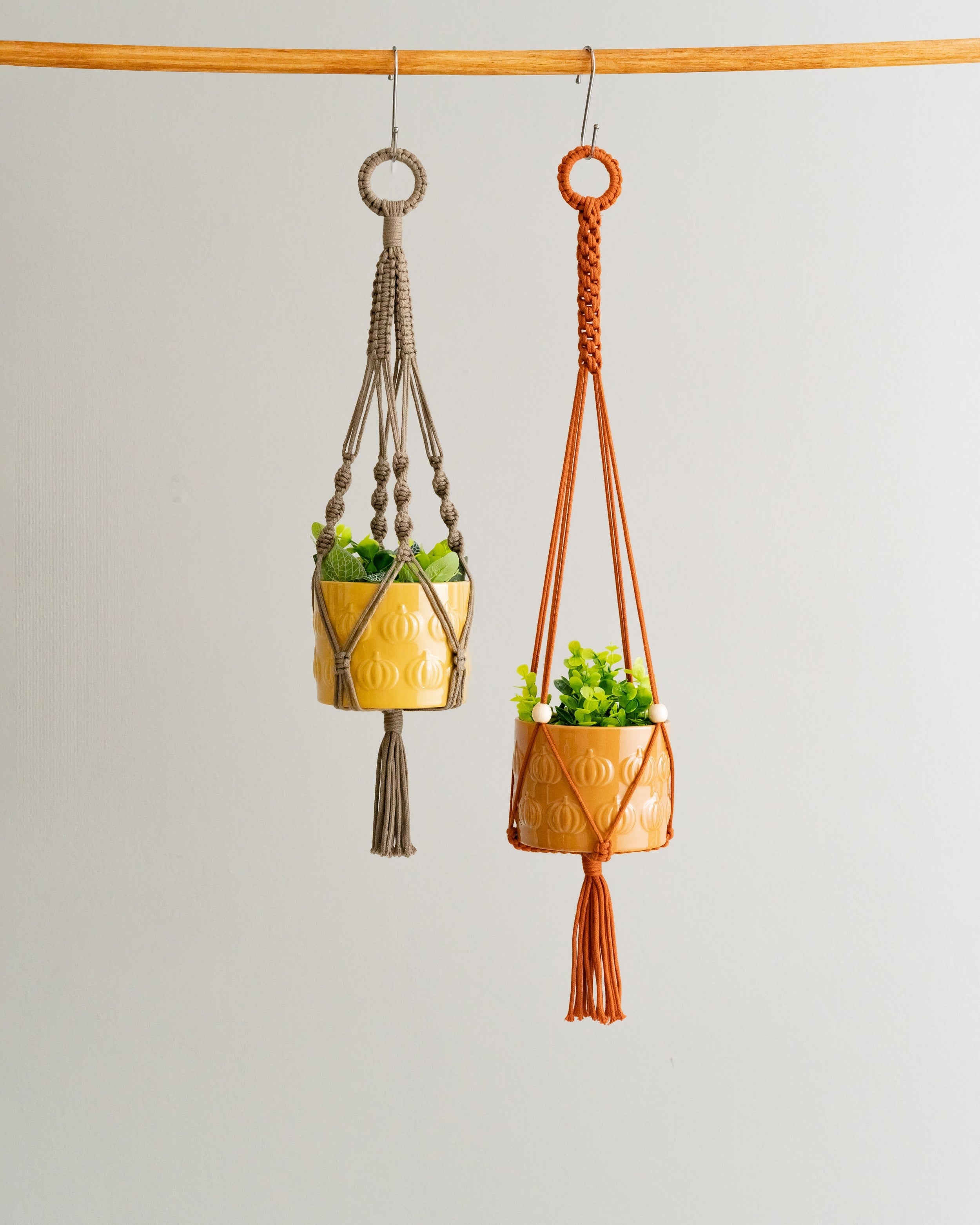 Macrame Hanging Plant Holder – Boho Woven Cotton Wall Hanger I56