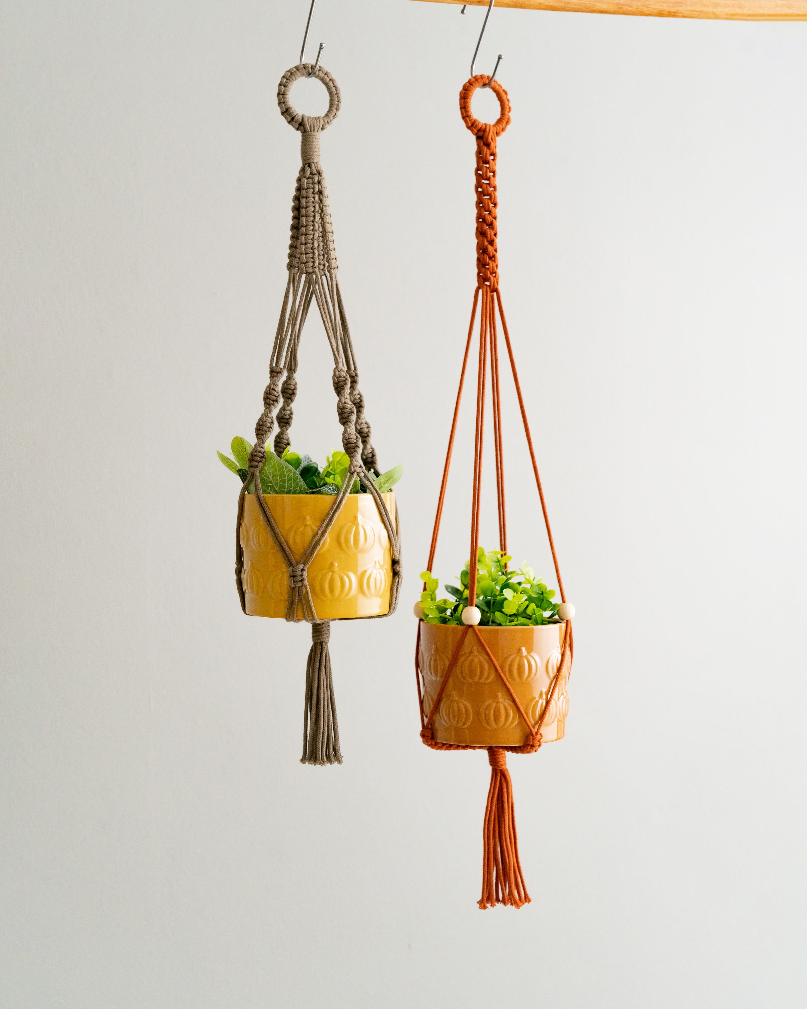 Macrame Hanging Plant Holder – Boho Woven Cotton Wall Hanger I56