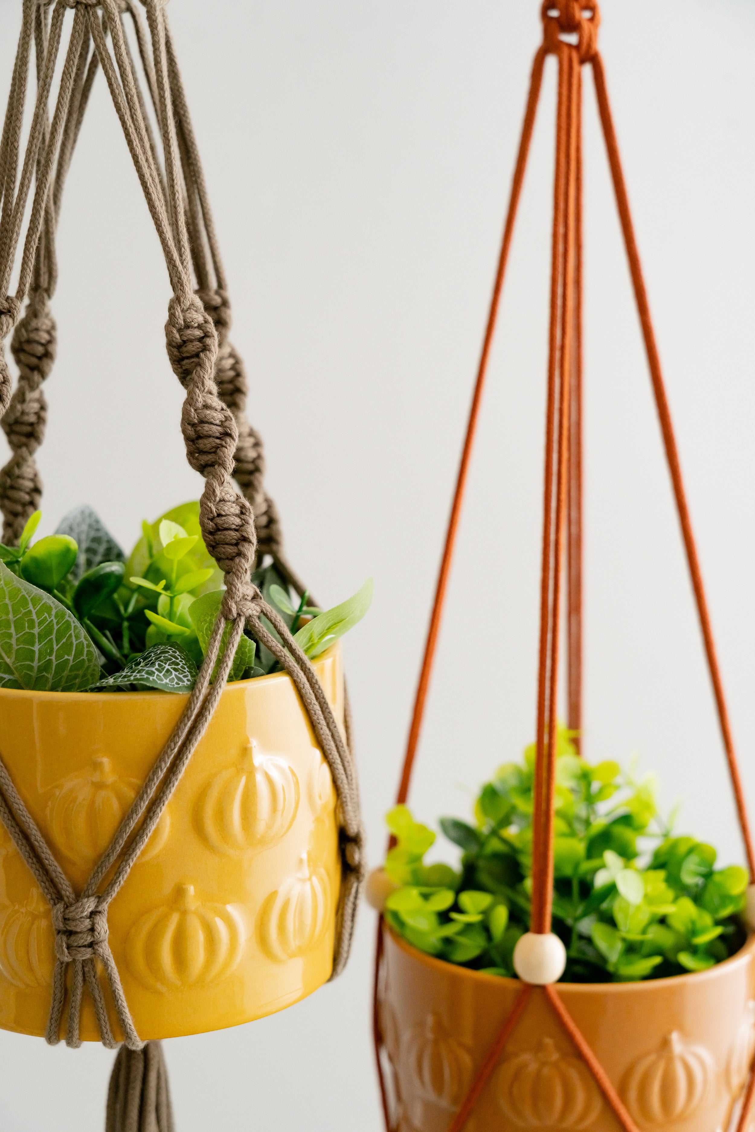 Macrame Hanging Plant Holder – Boho Woven Cotton Wall Hanger I56