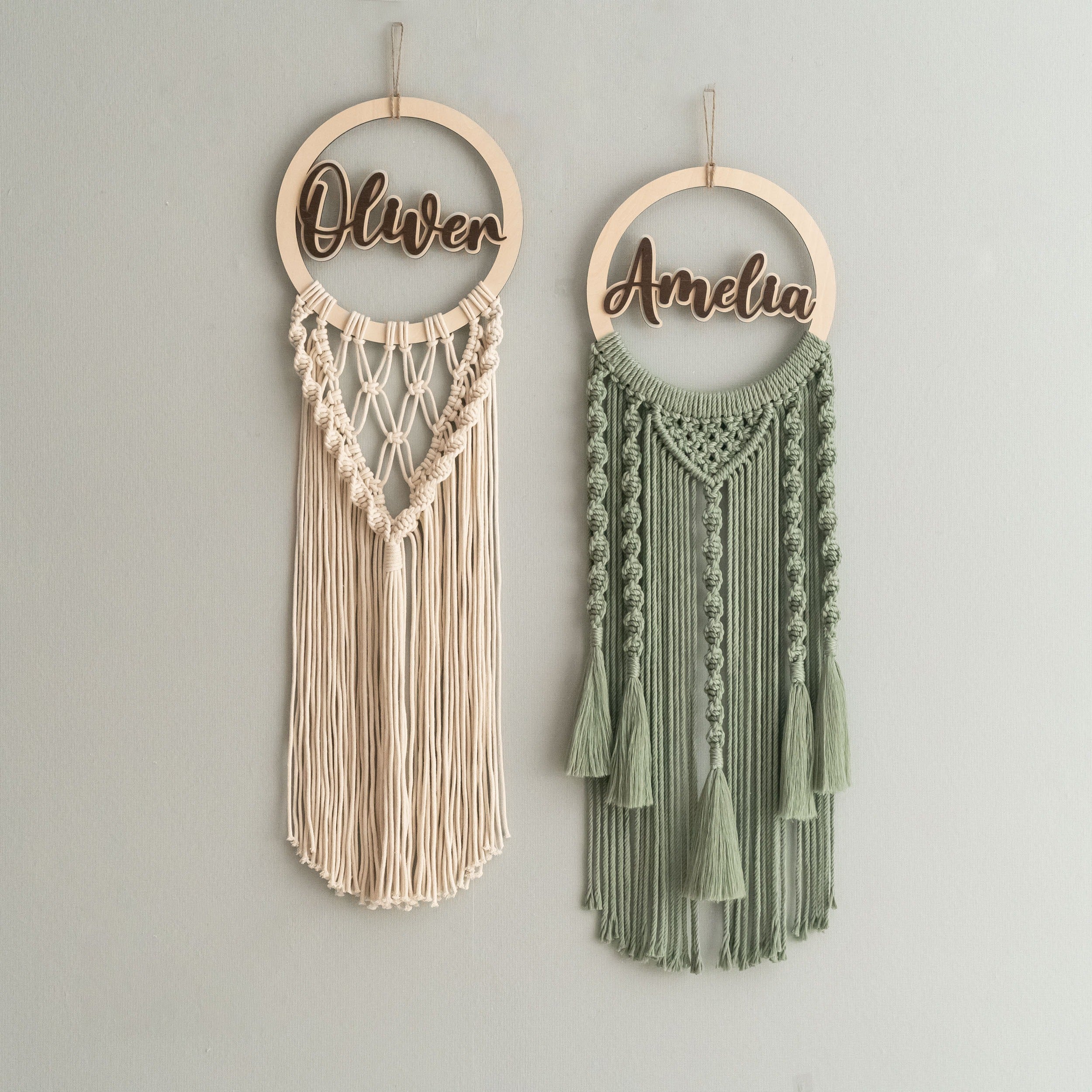 Personalized Name Sign Macrame Wall Hanging for Baby Nursery Decor V94