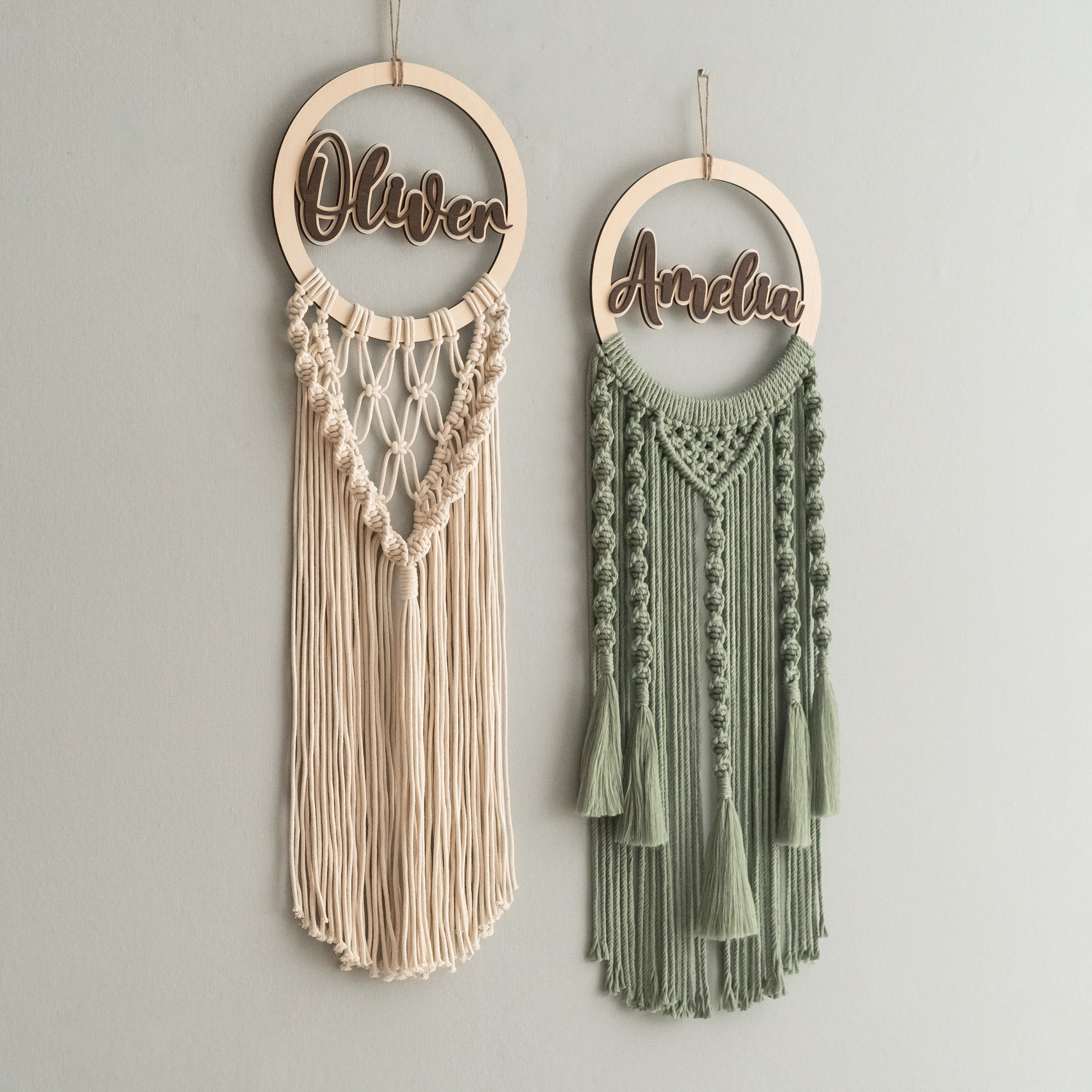 Personalized Name Sign Macrame Wall Hanging for Baby Nursery Decor V94