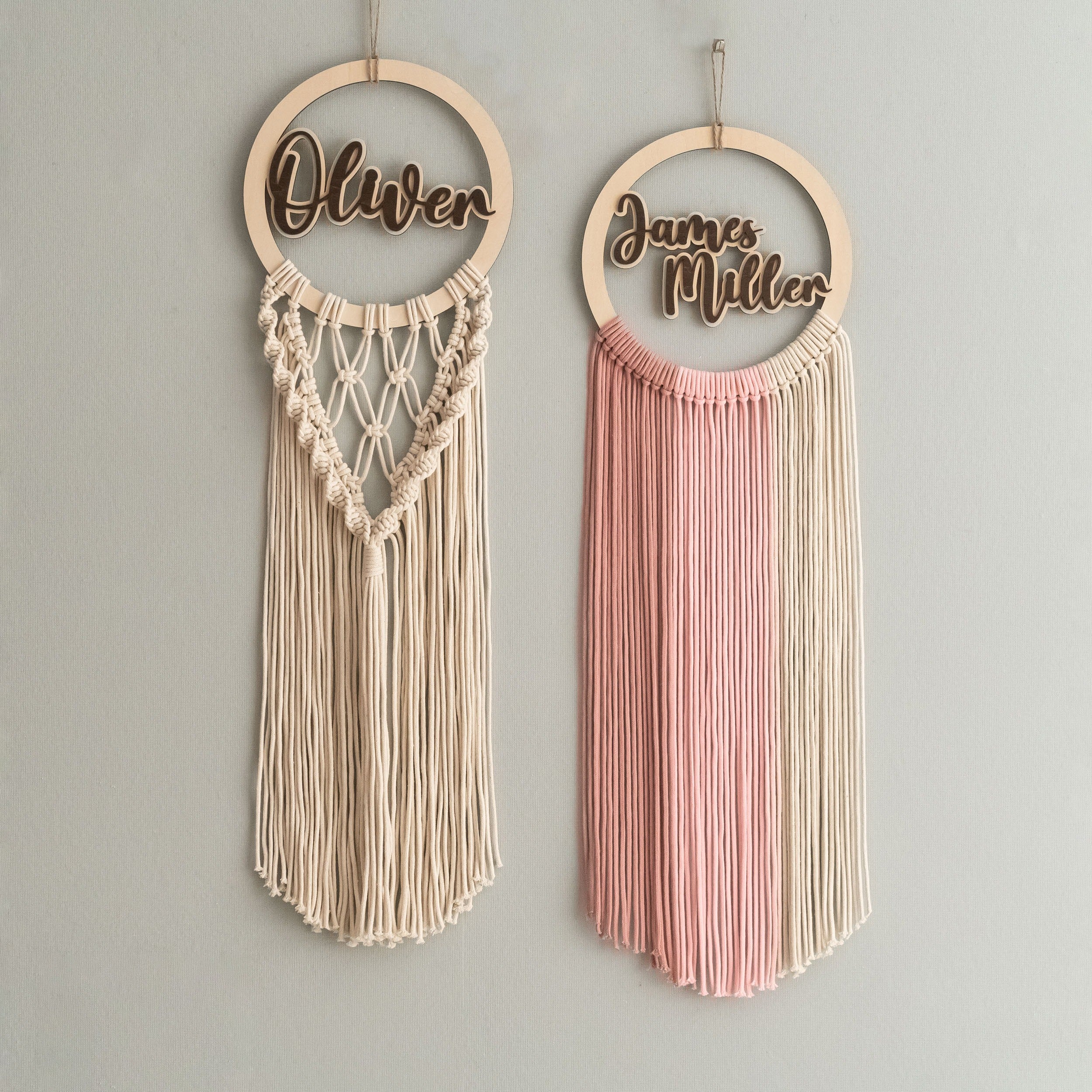 Personalized Name Sign Macrame Wall Hanging for Baby Nursery Decor V94