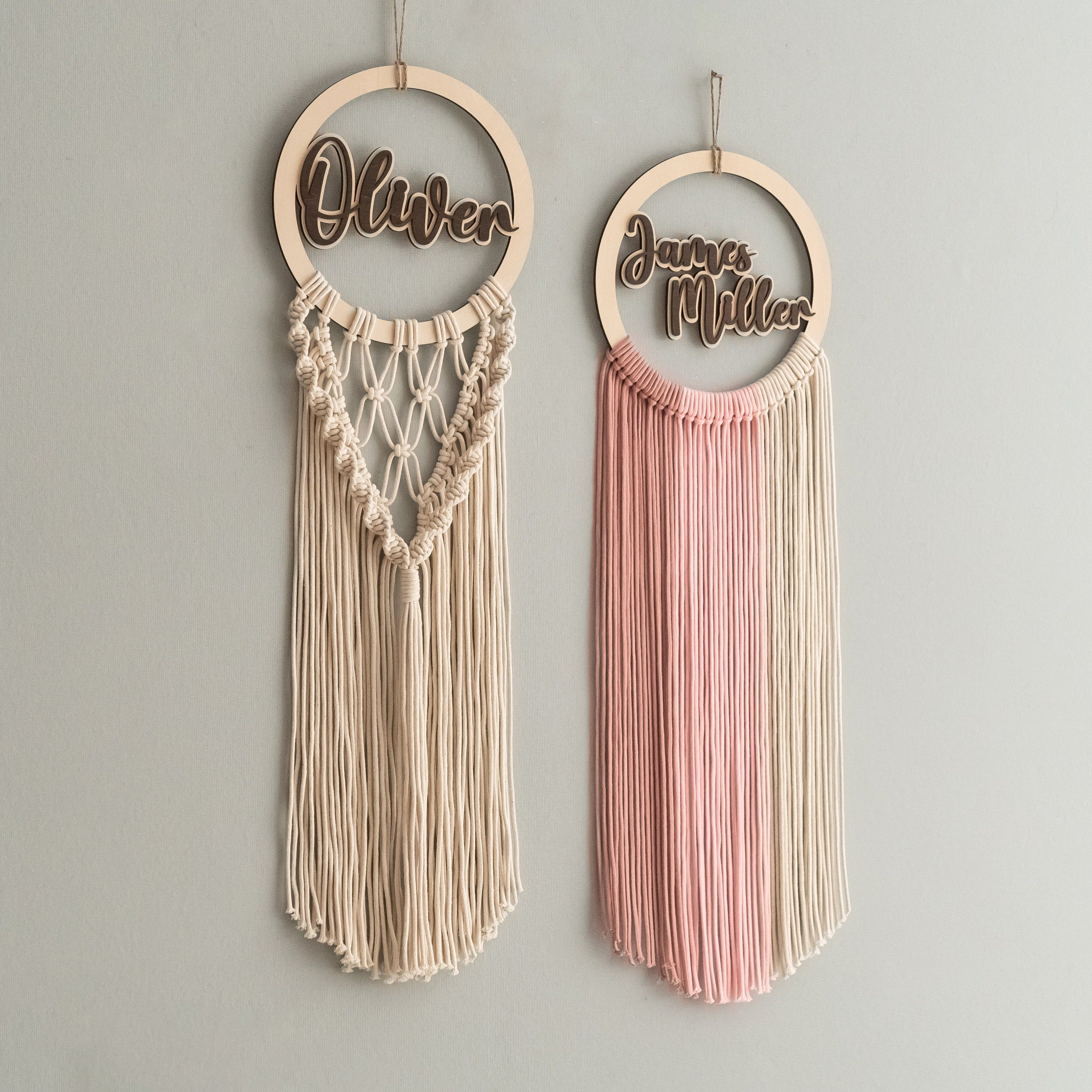 Personalized Name Sign Macrame Wall Hanging for Baby Nursery Decor V94