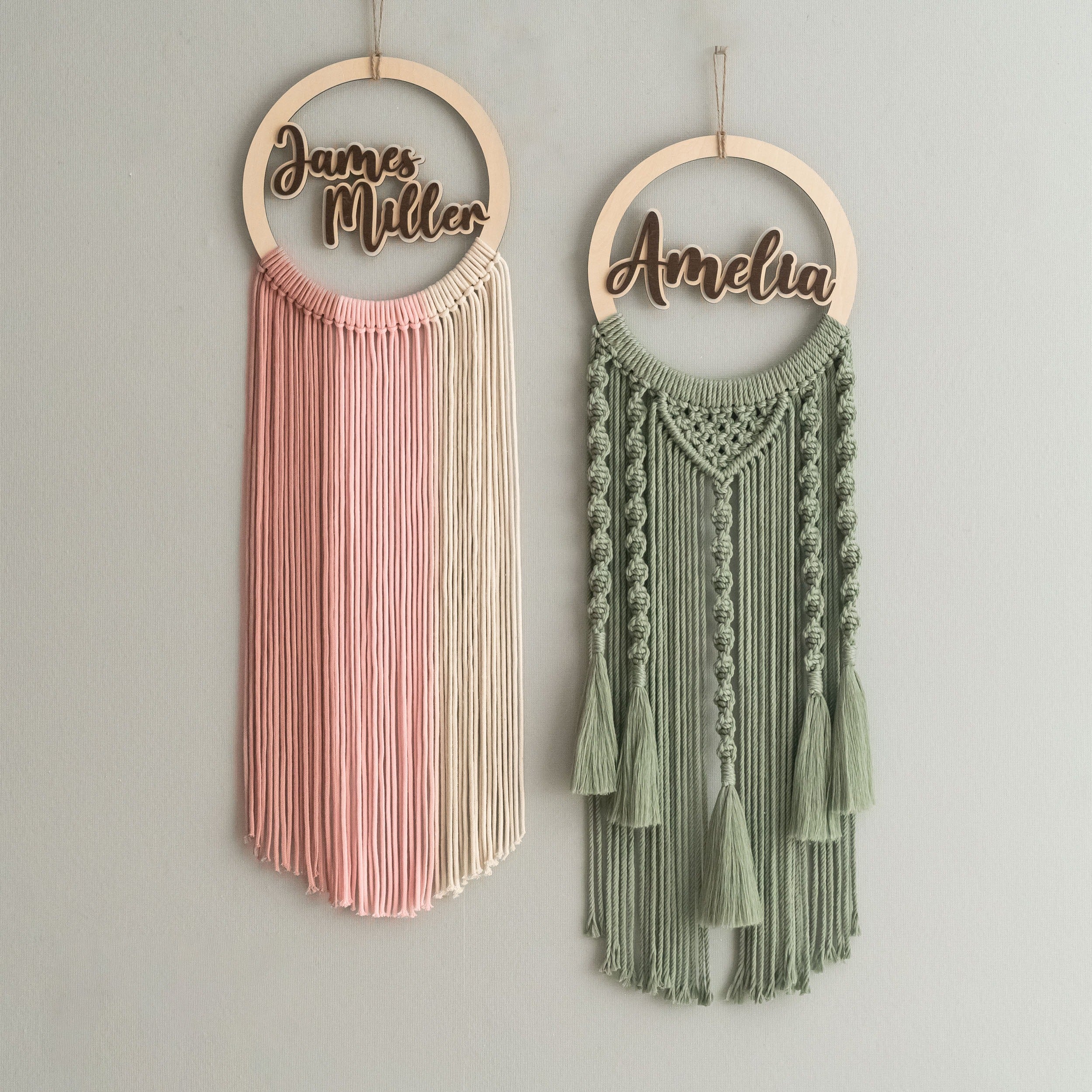 Personalized Name Sign Macrame Wall Hanging for Baby Nursery Decor V94