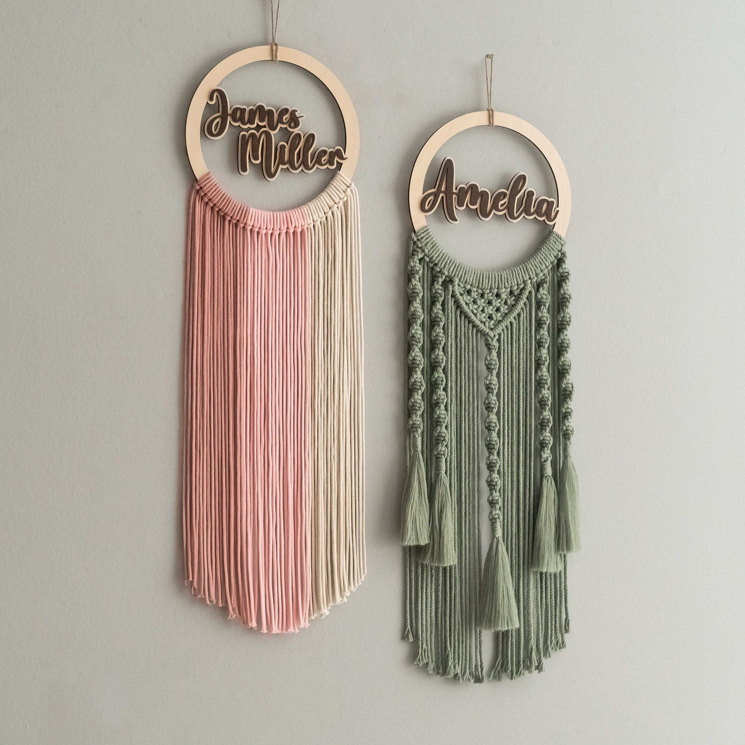 Personalized Name Sign Macrame Wall Hanging for Baby Nursery Decor V94