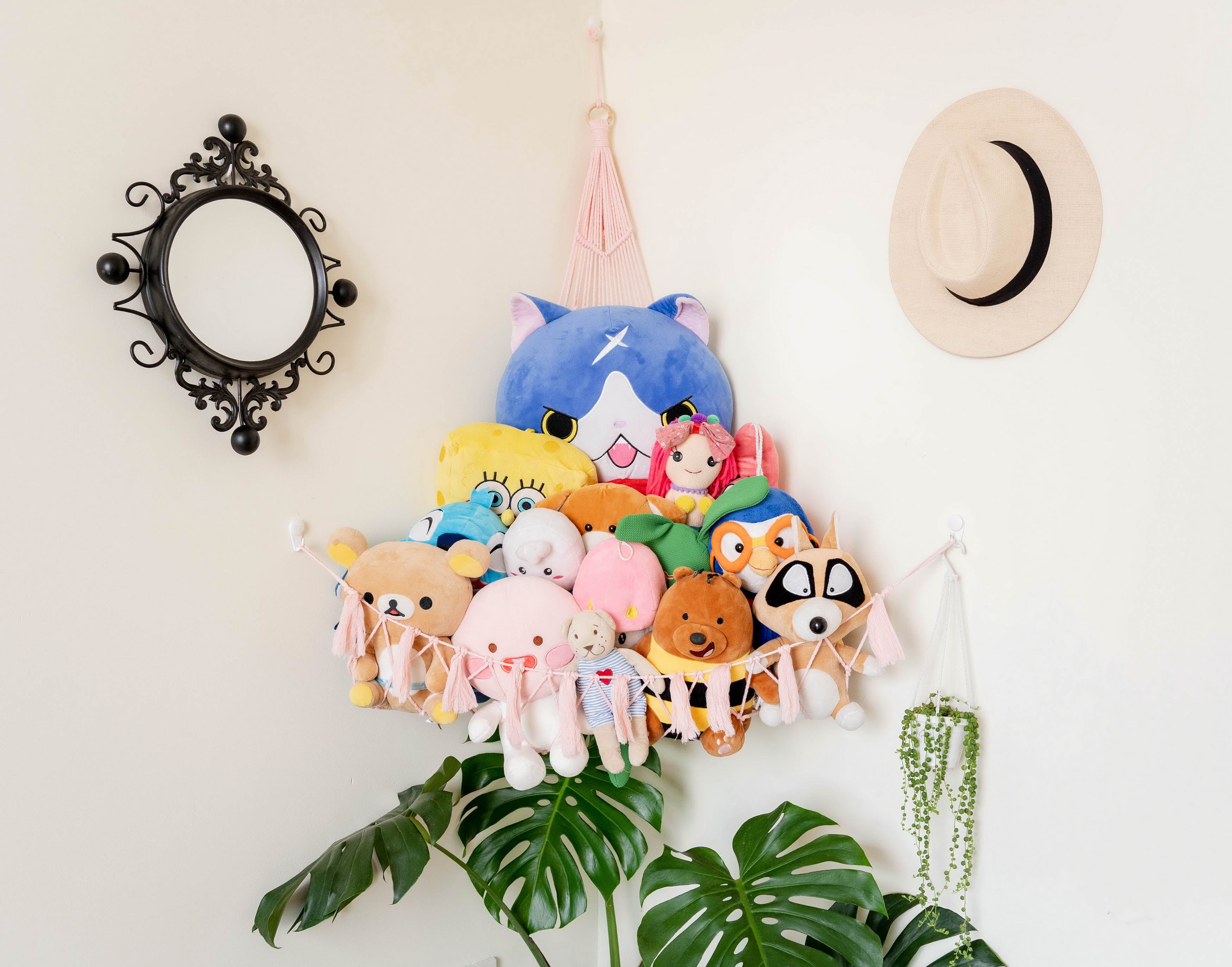 Macrame Toy Hammock – Cotton Rope Toy Storage for Baby Room H20