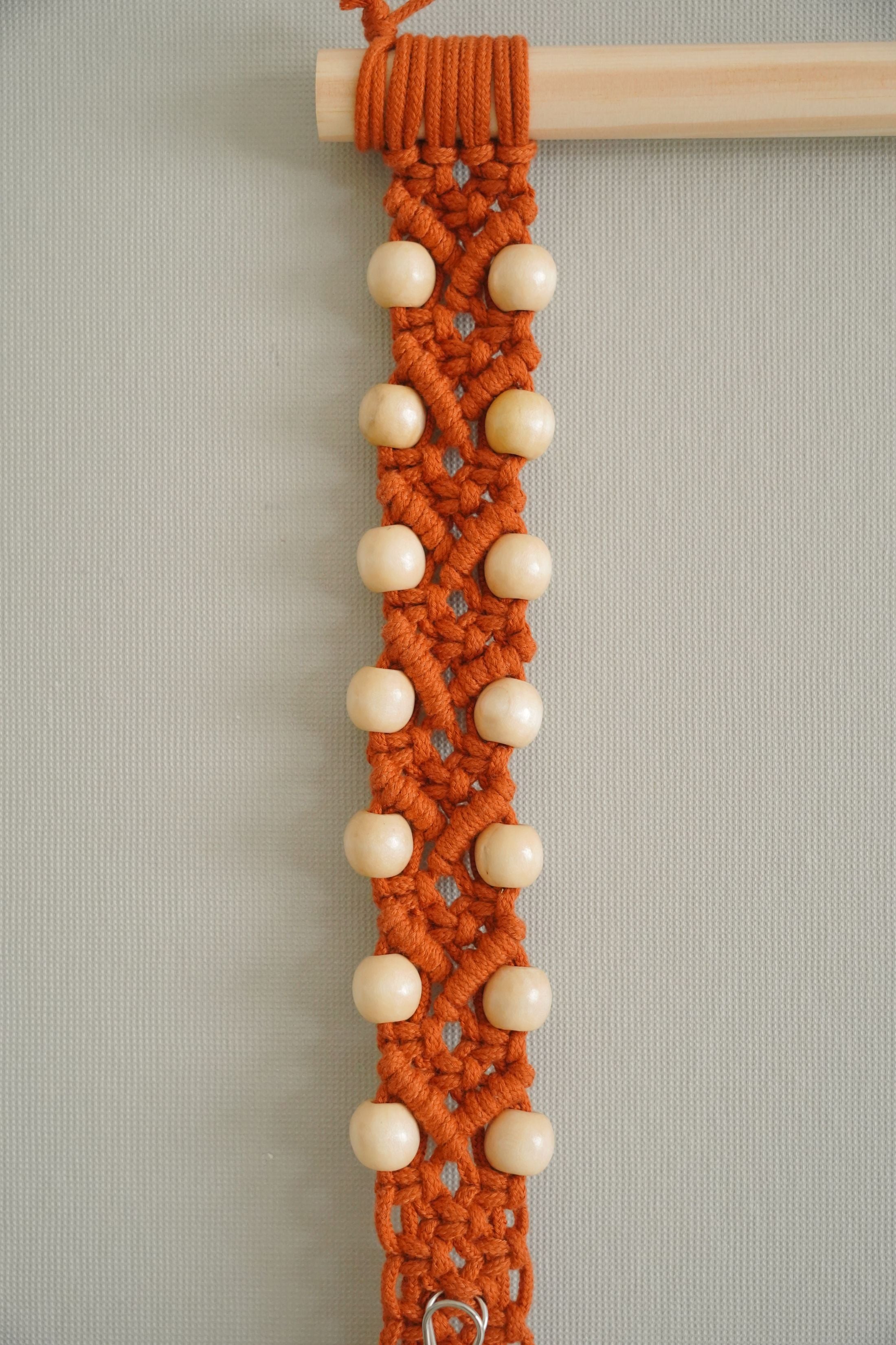 Macrame Hat Holder – Hanging Baseball Cap Organizer for Wall I21