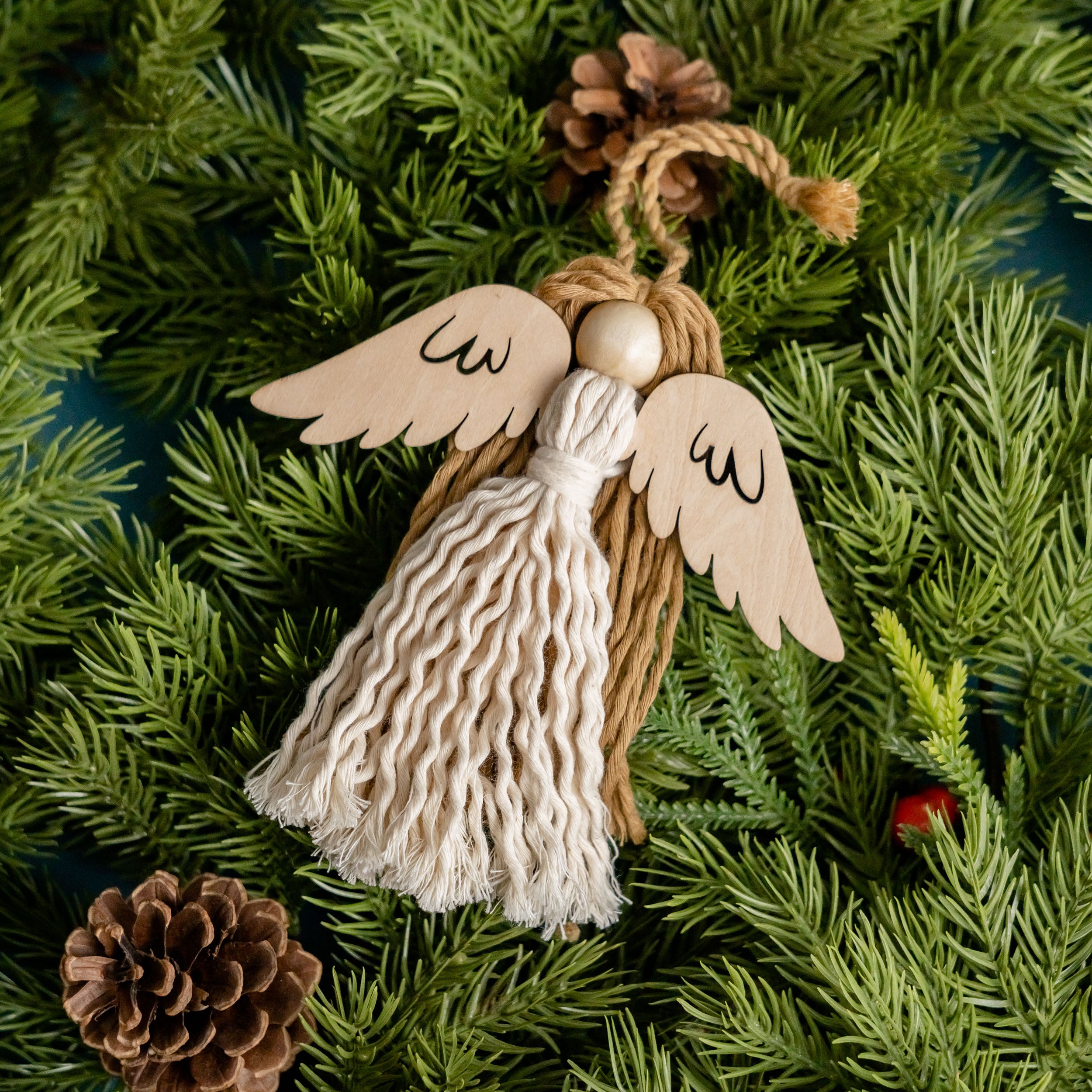 Macrame Ornament Set – Handmade Cotton Holiday Christmas Decor X40