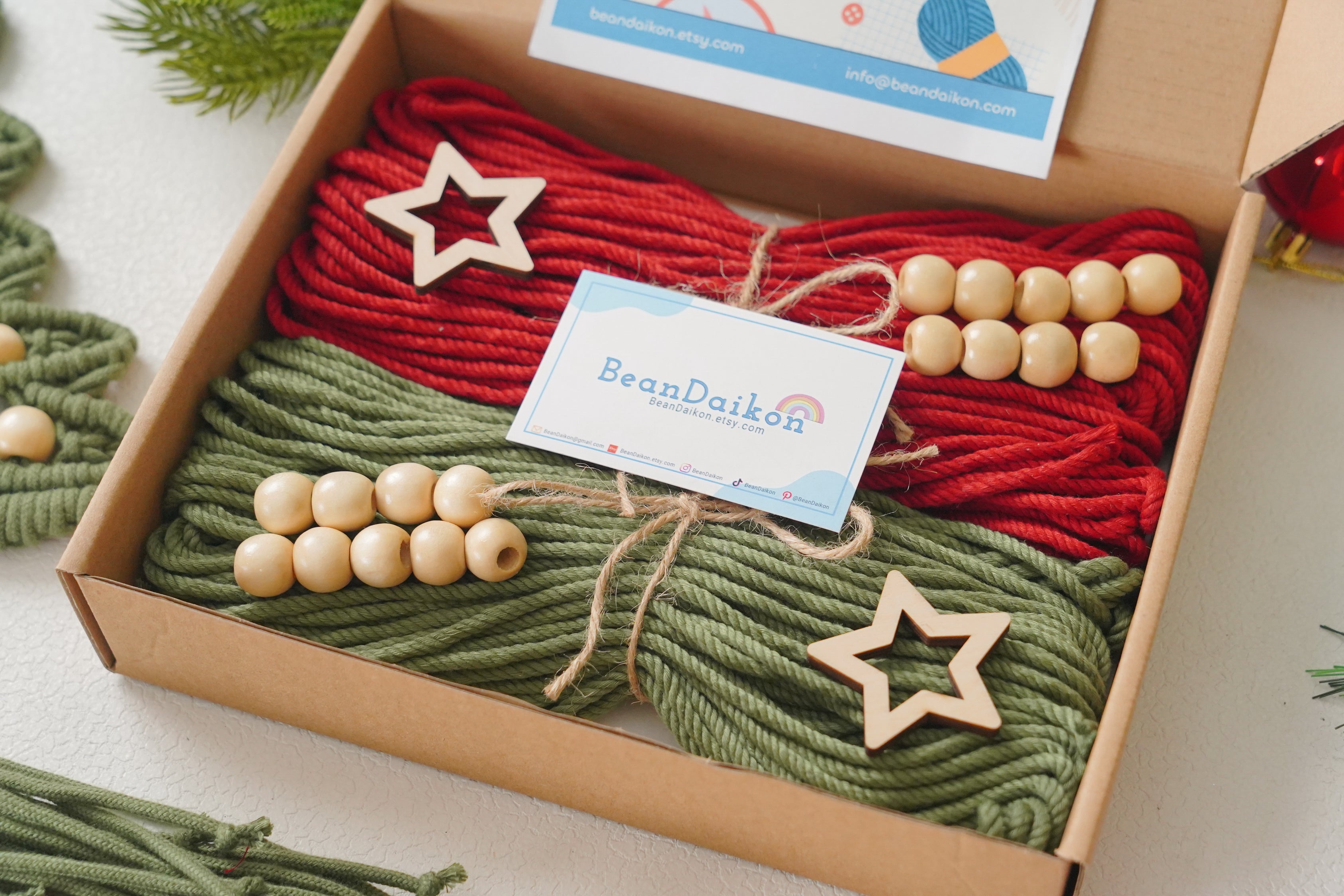 DIY Macrame Christmas Tree Kit – Cotton Cord Holiday Craft K55