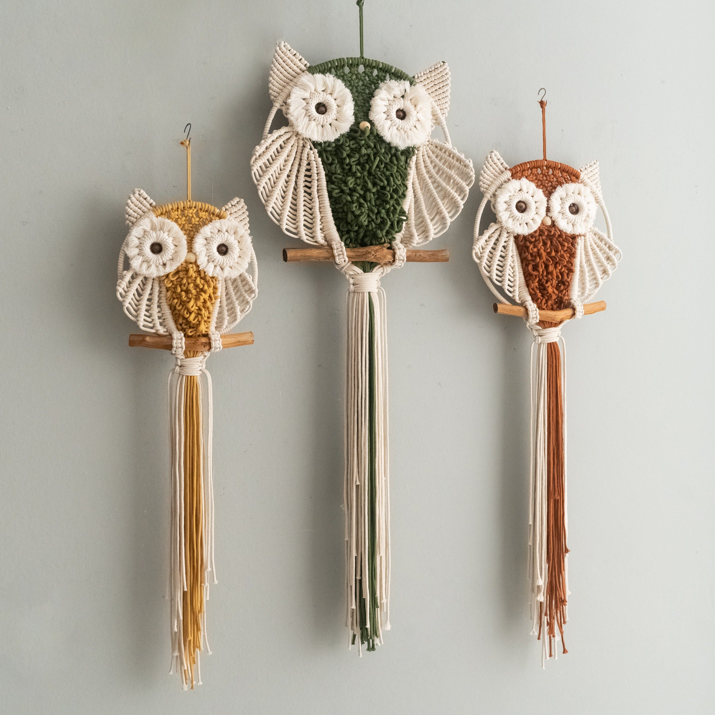 Macrame Owl Wall Hanging Decor for Boho Nursery Decor U34
