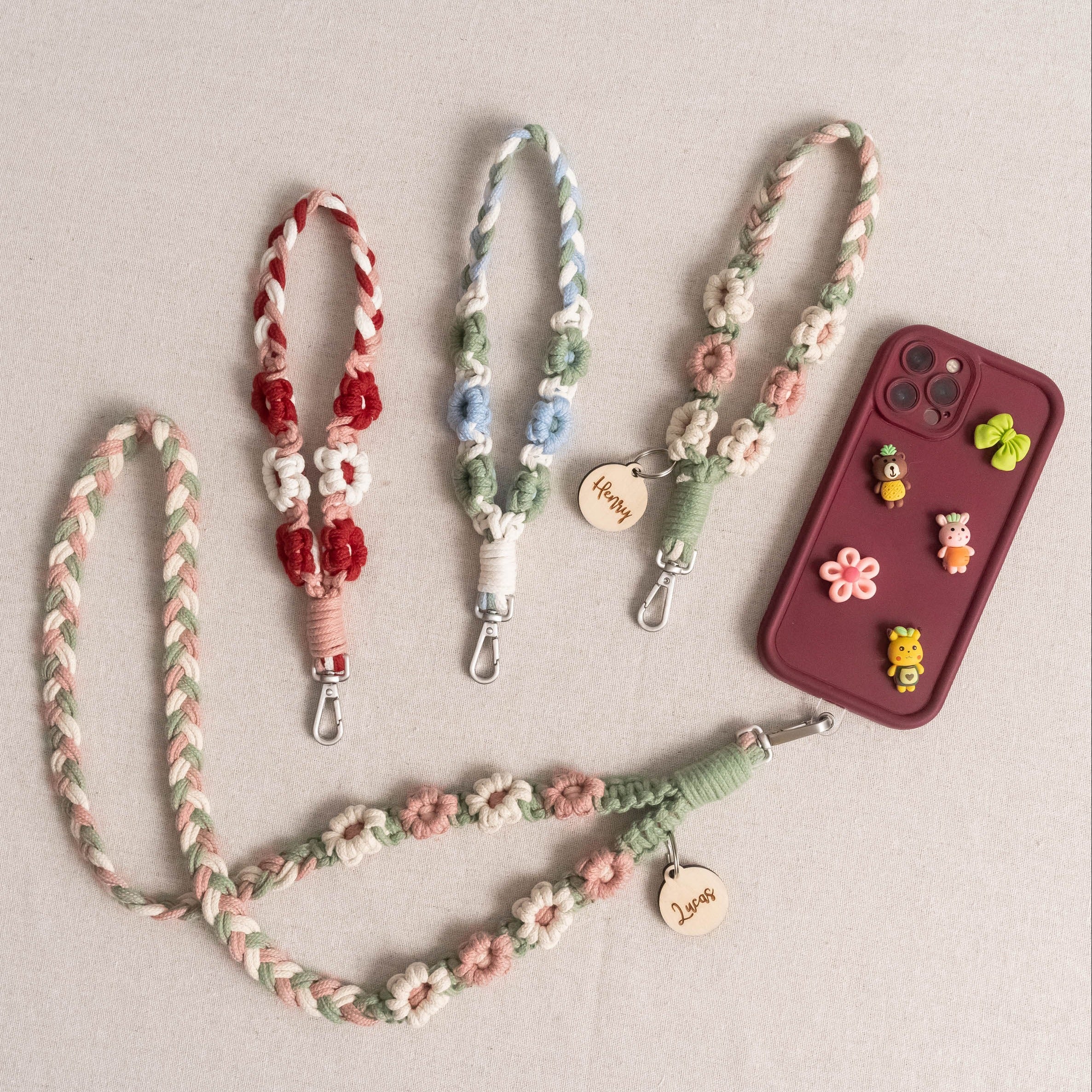 Macrame Phone Lanyard Strap Handmade Macrame for Hanging Decor and Colorful Macrame Hanging I99