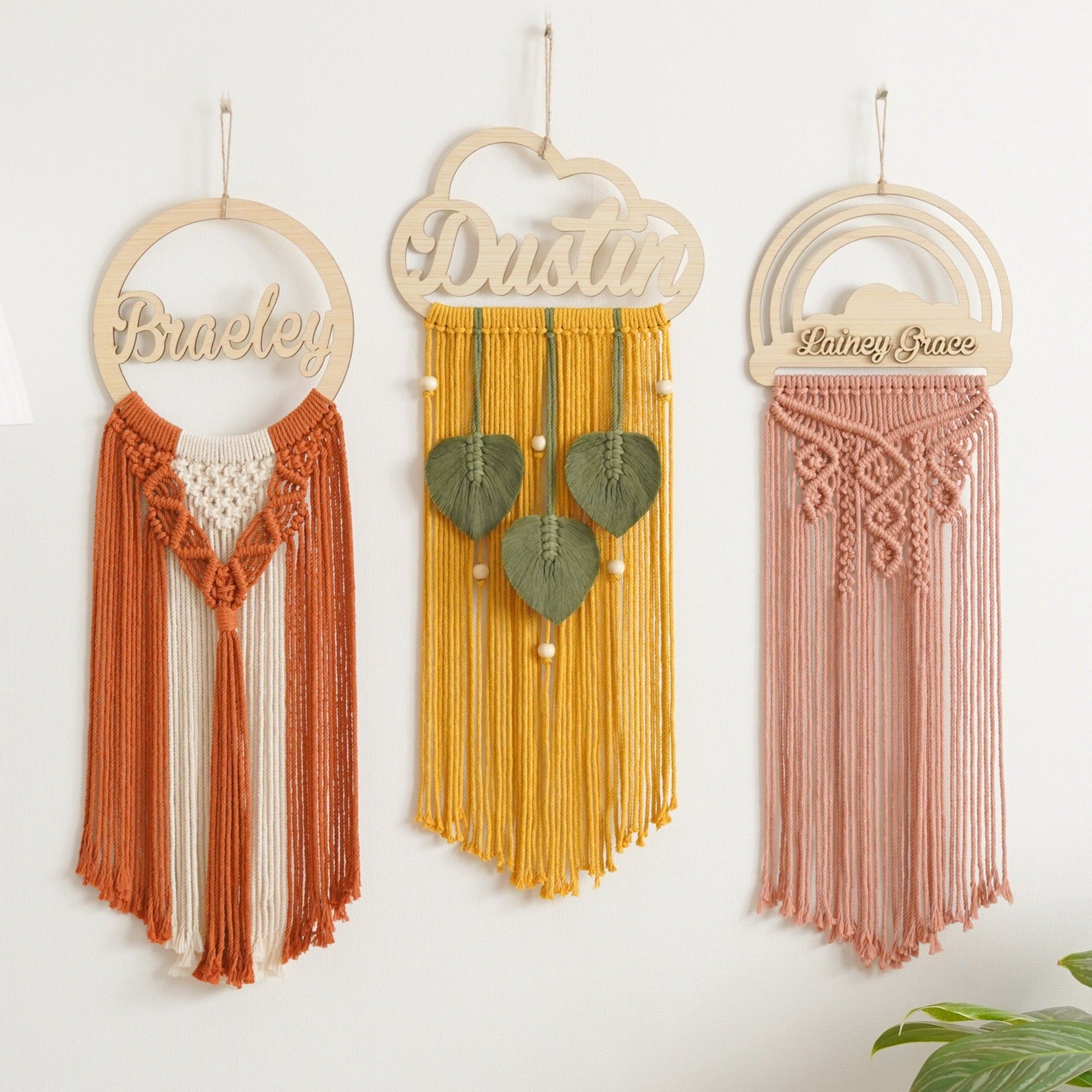 Personalized Name Sign Macrame Wall Hanging for Unique Wall Decor