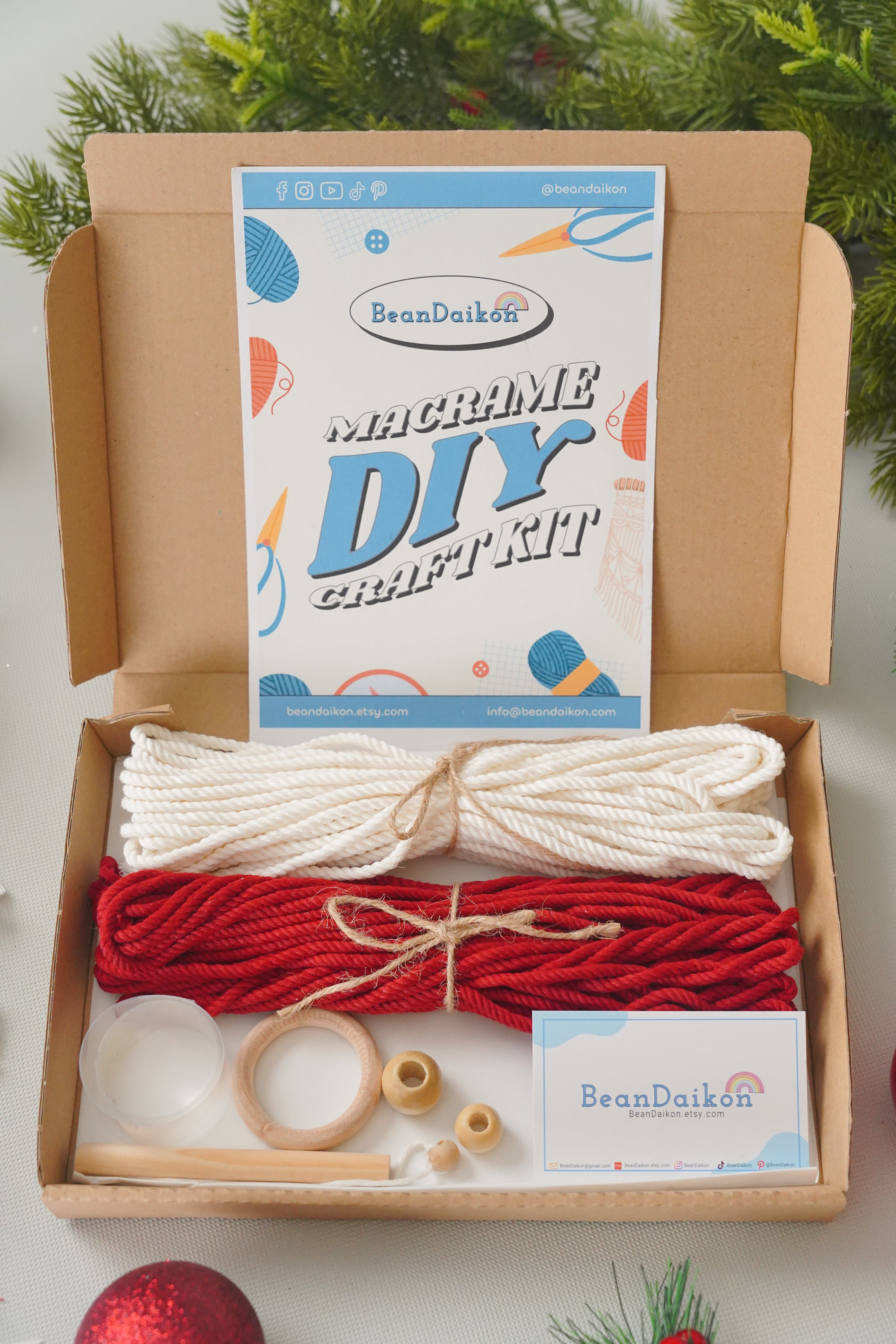 DIY Macrame Gnome Kit – Handmade Christmas Ornaments Craft Set K60