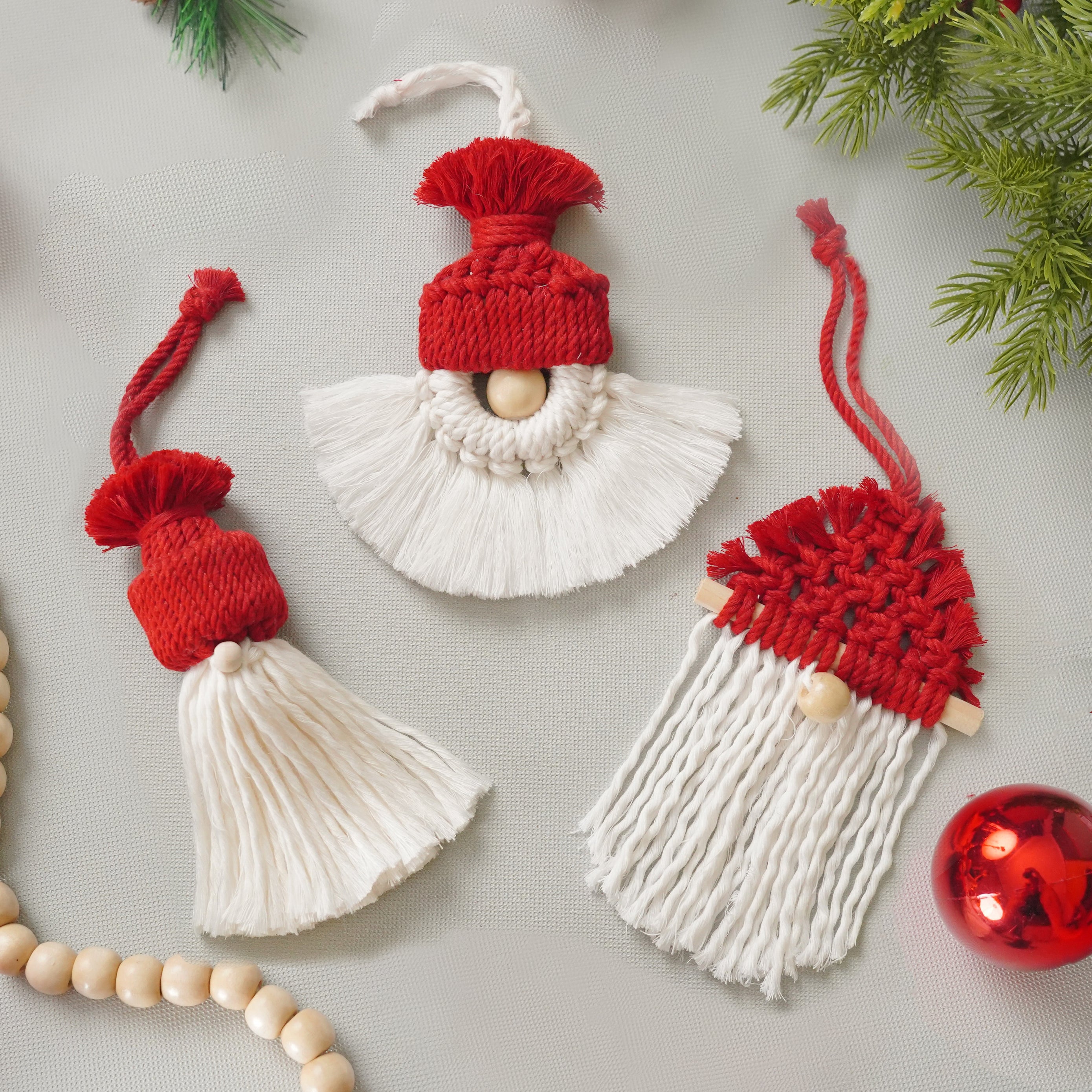 DIY Macrame Gnome Kit – Handmade Christmas Ornaments Craft Set K60