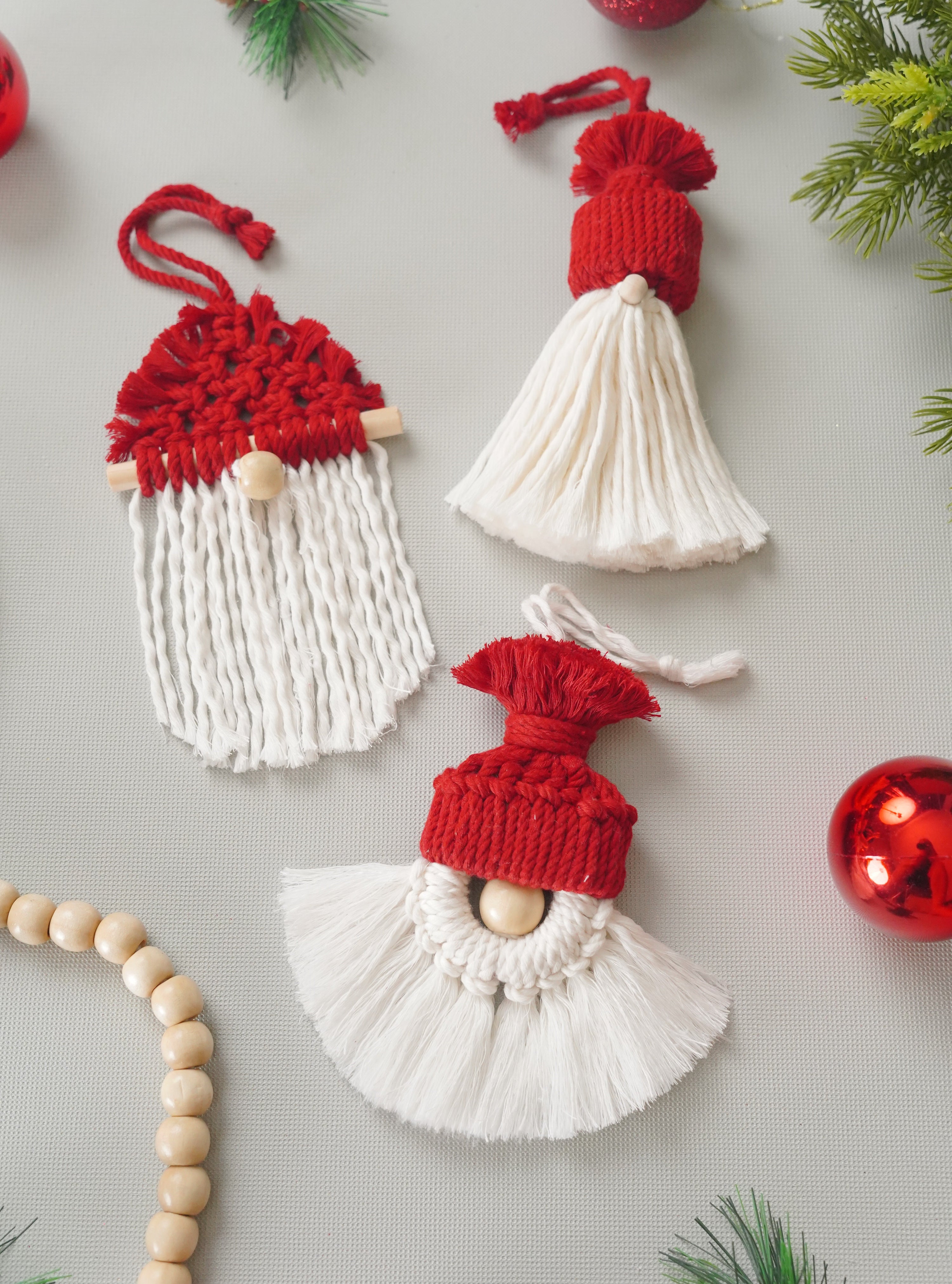 DIY Macrame Gnome Kit – Handmade Christmas Ornaments Craft Set K60