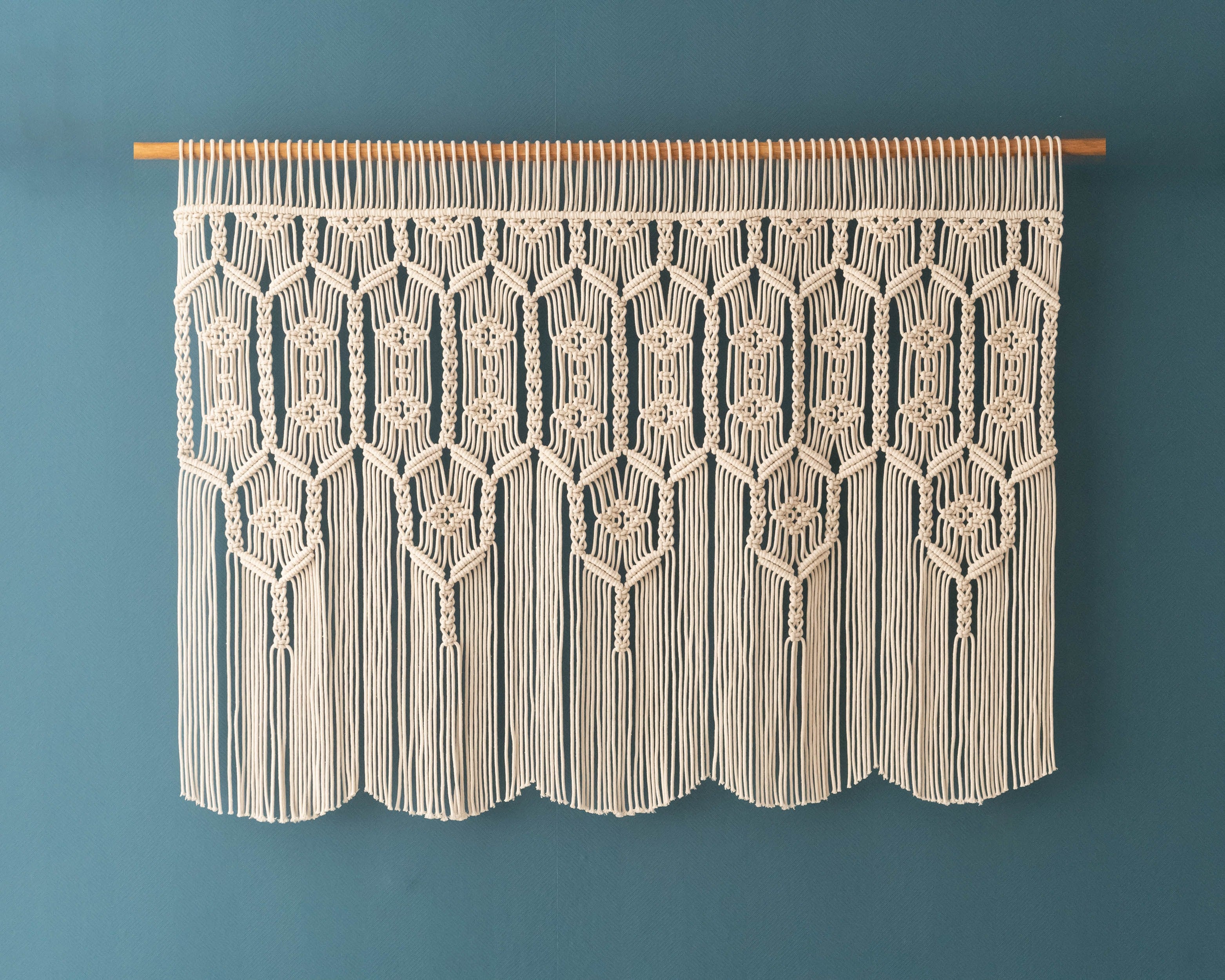Macrame Curtain – Cotton Rope Boho Wall Hanging for Home Decor C31