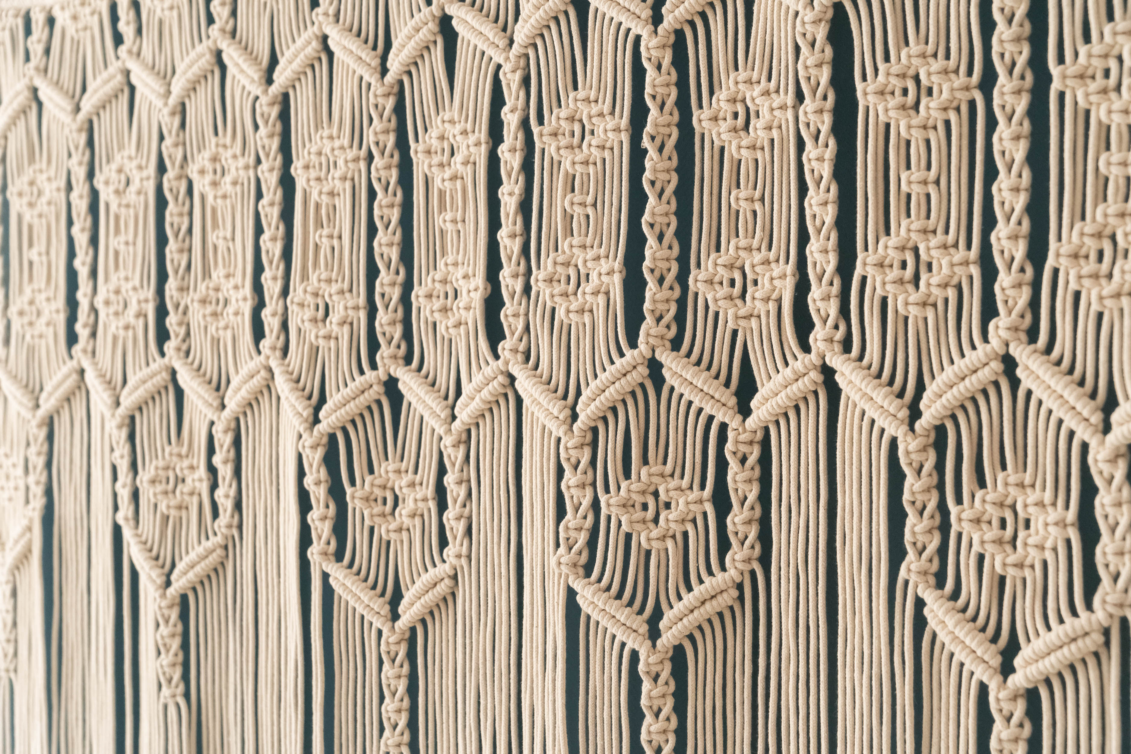 Macrame Curtain – Cotton Rope Boho Wall Hanging for Home Decor C31