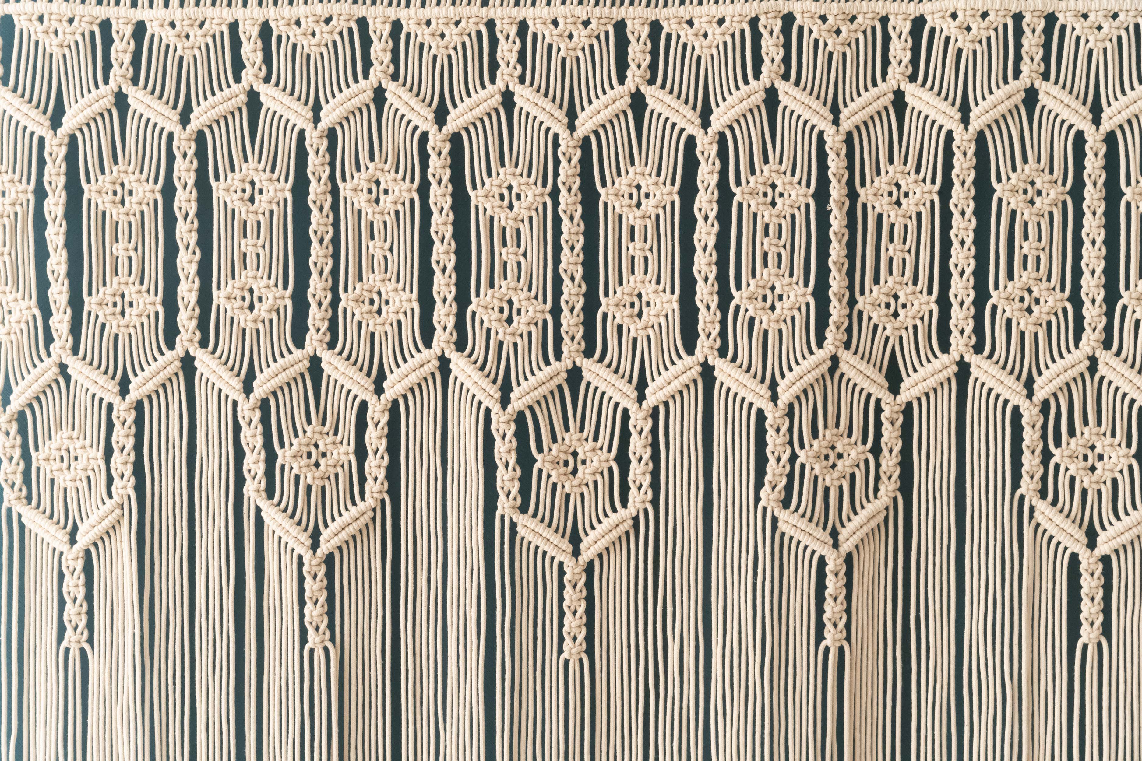 Macrame Curtain – Cotton Rope Boho Wall Hanging for Home Decor C31