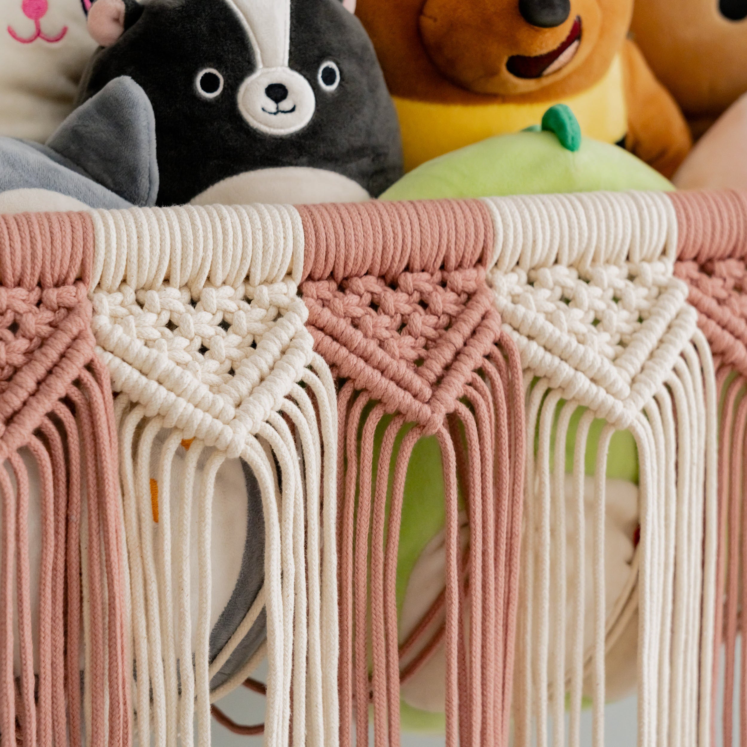 Macrame Toy Hammock for Wall - Plush Storage & Nursery Decor I65