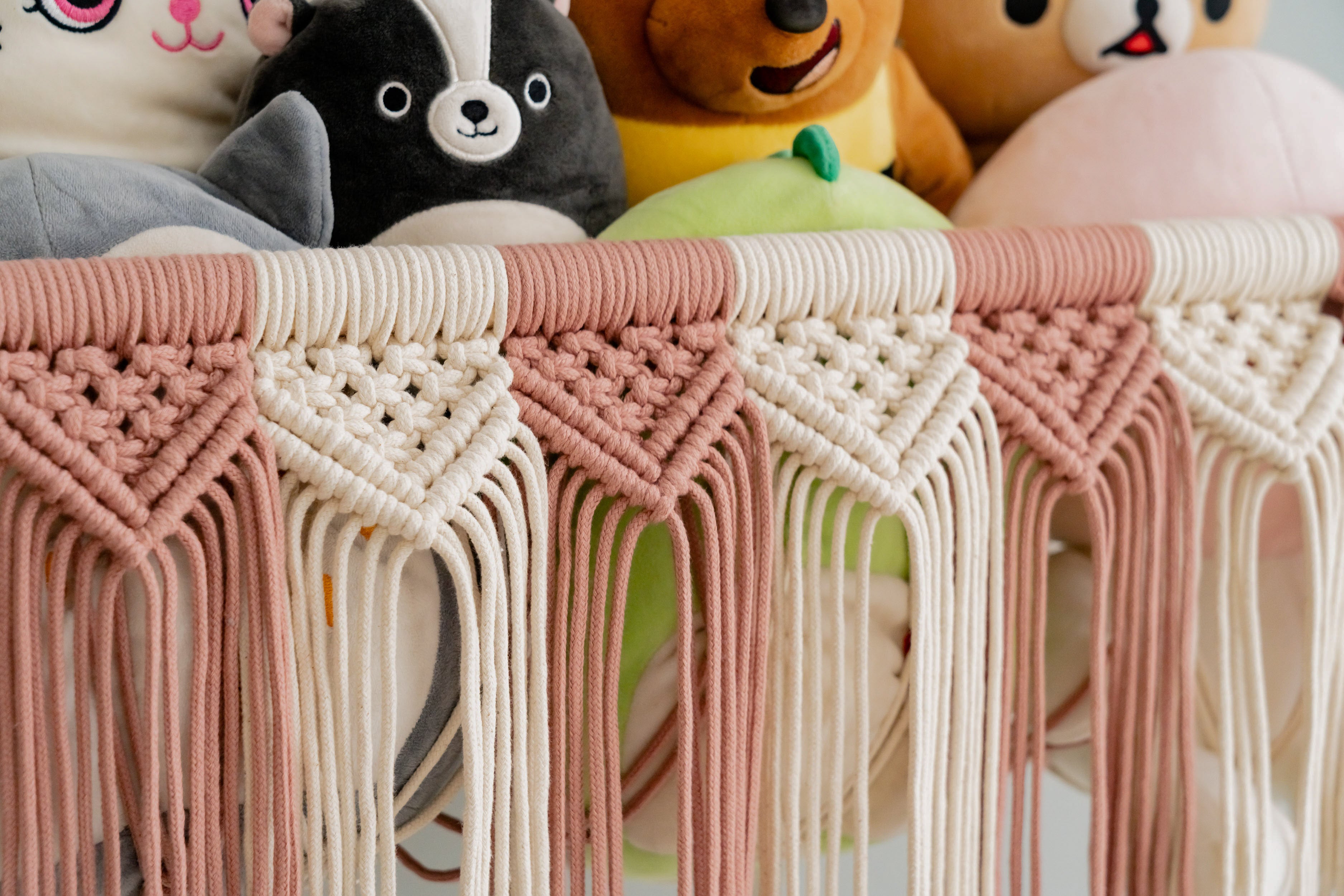 Macrame Toy Hammock for Wall - Plush Storage & Nursery Decor I65