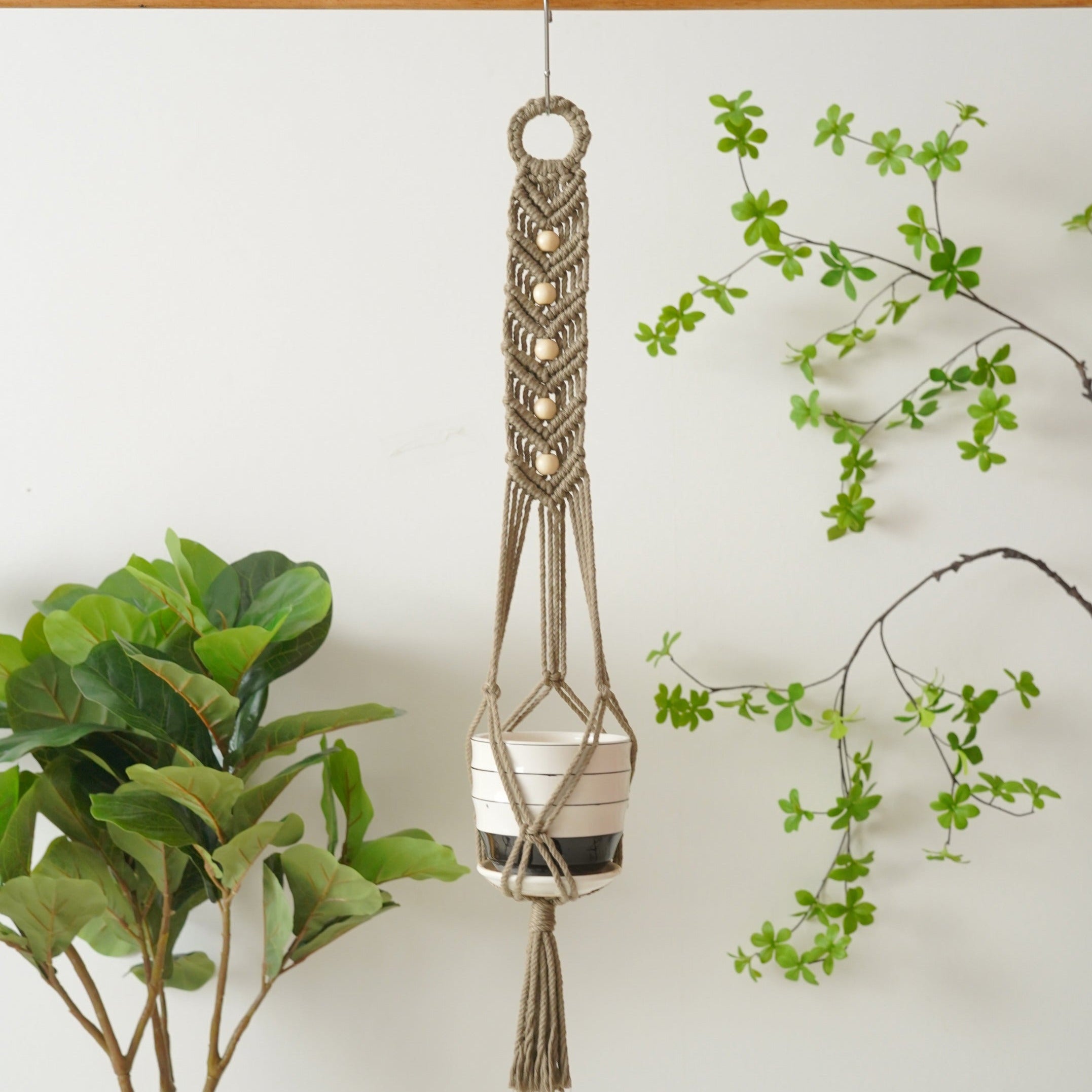 Macrame Plant Hanger – Cotton Rope Decorative Hanging Planter P34