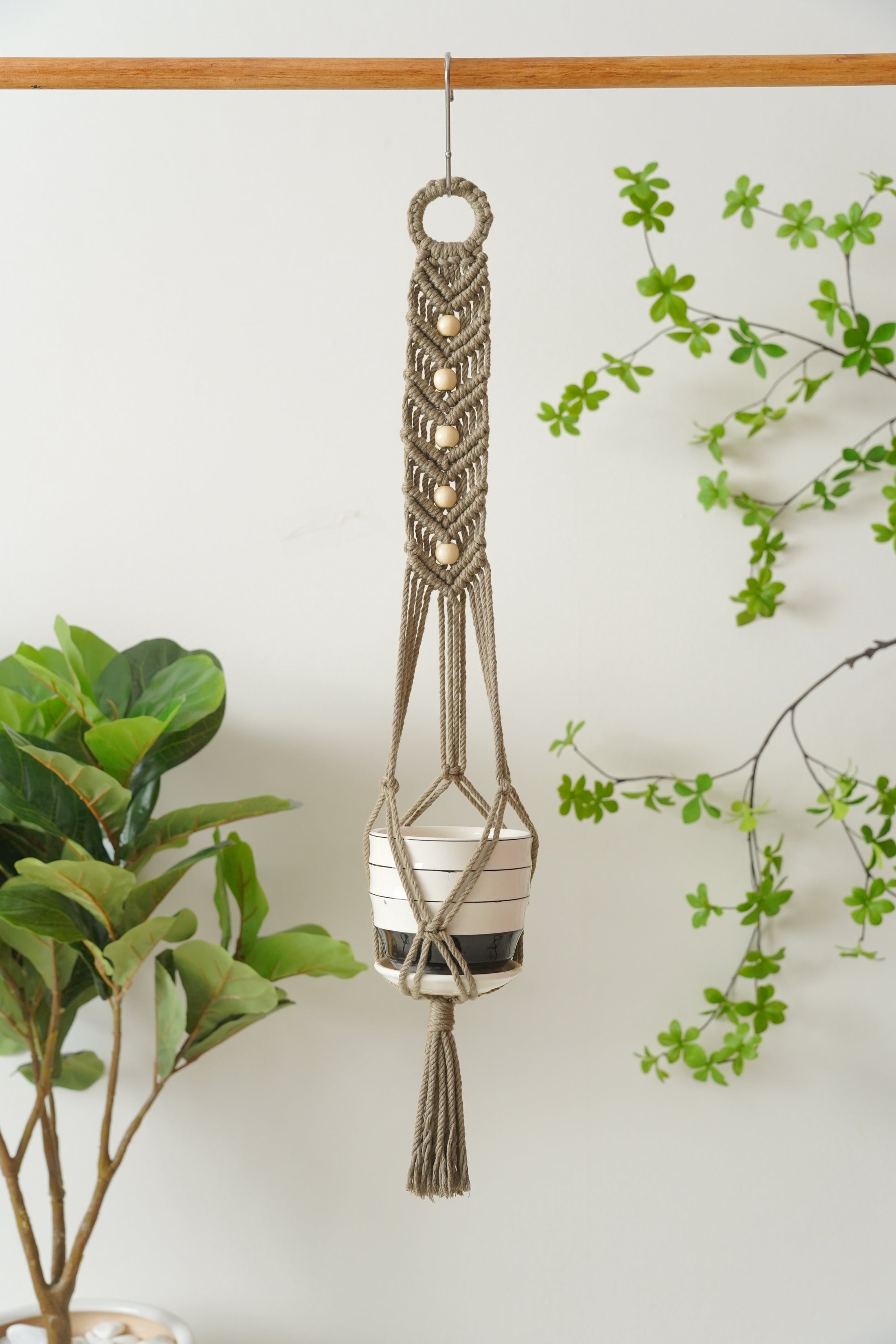 Macrame Plant Hanger – Cotton Rope Decorative Hanging Planter P34