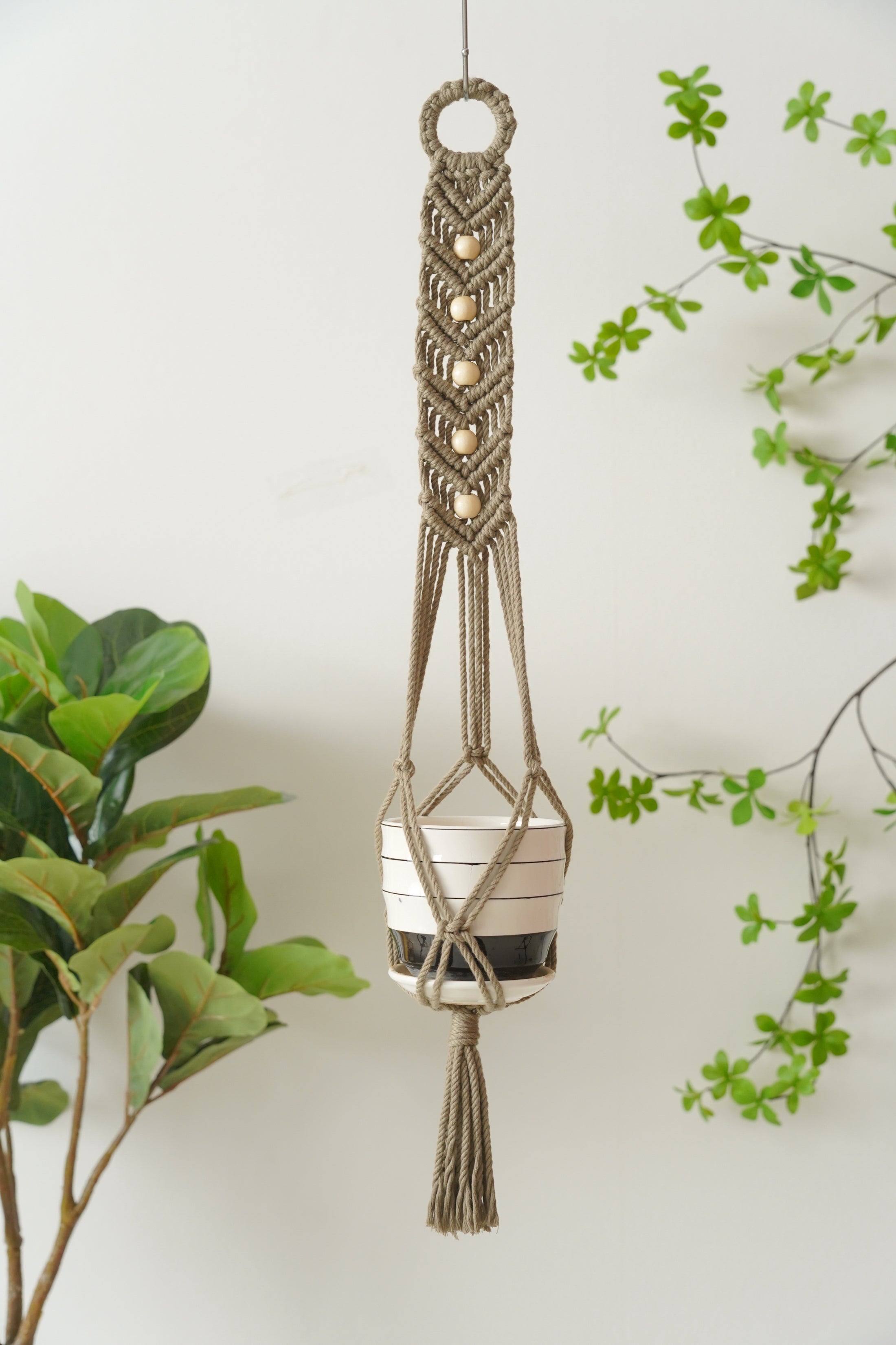 Macrame Plant Hanger – Cotton Rope Decorative Hanging Planter P34