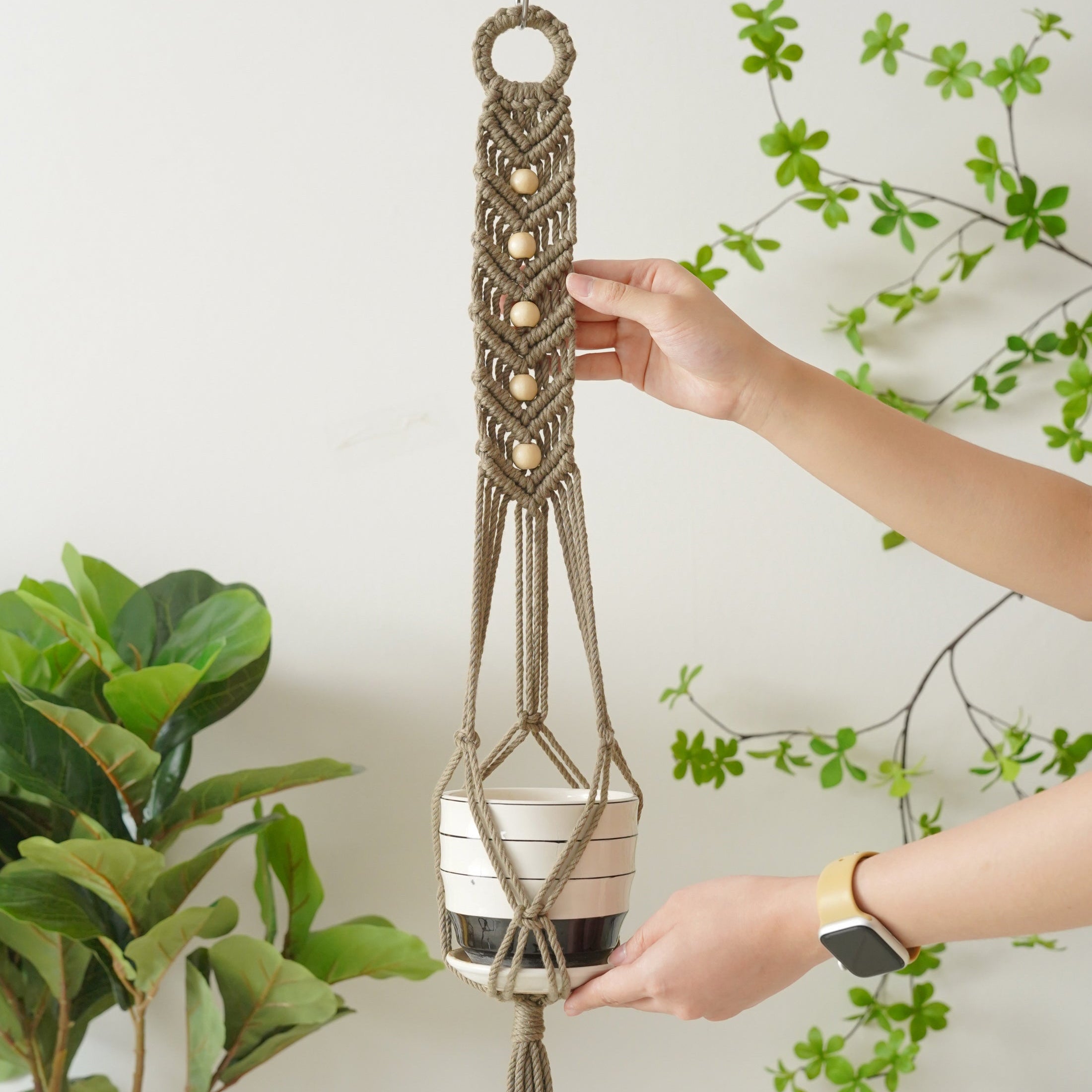 Macrame Plant Hanger Macrame Cord, DIY Kit for Boho Decor K34