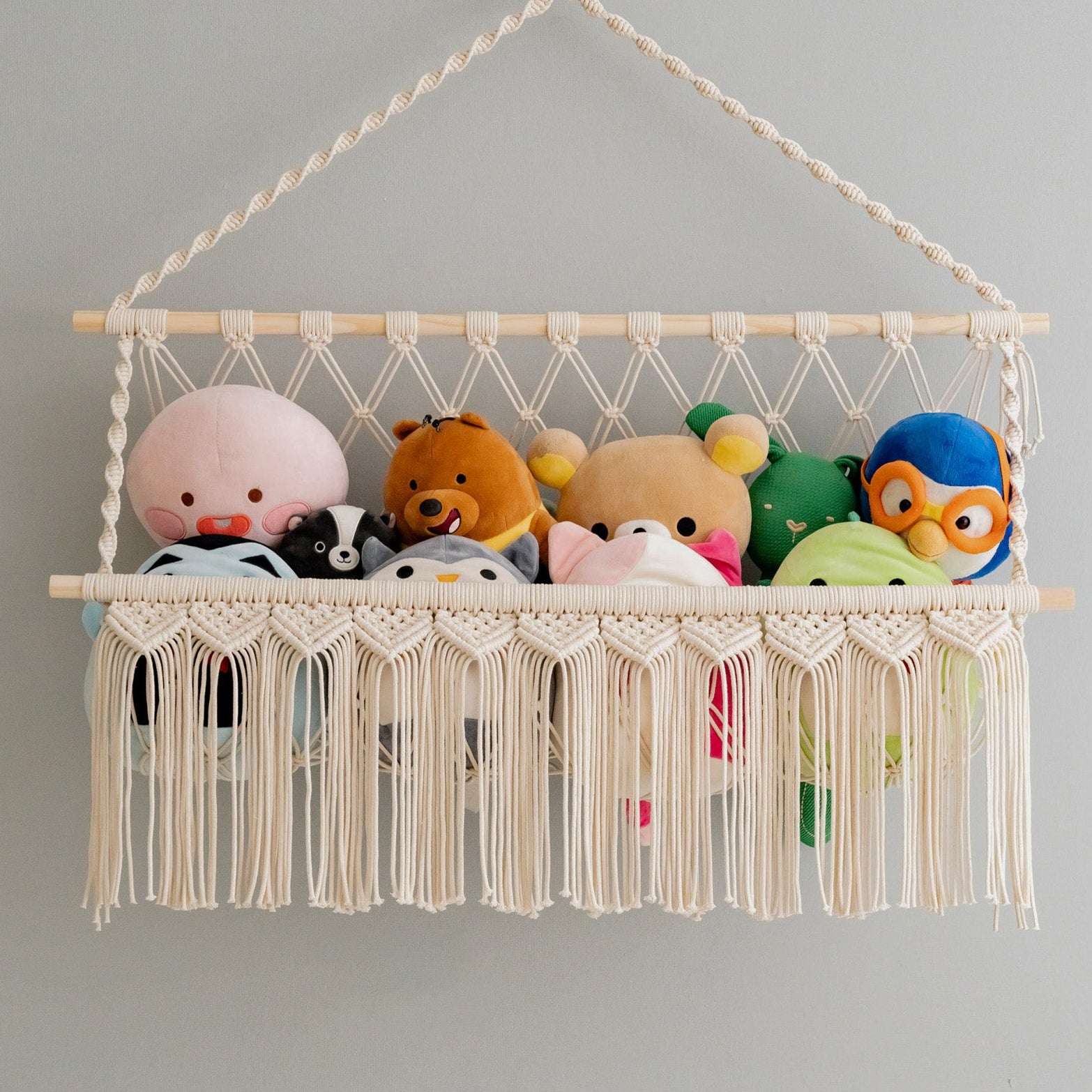 Macrame Toy Storage Hammock for Toy Hammock and Plush Net I65