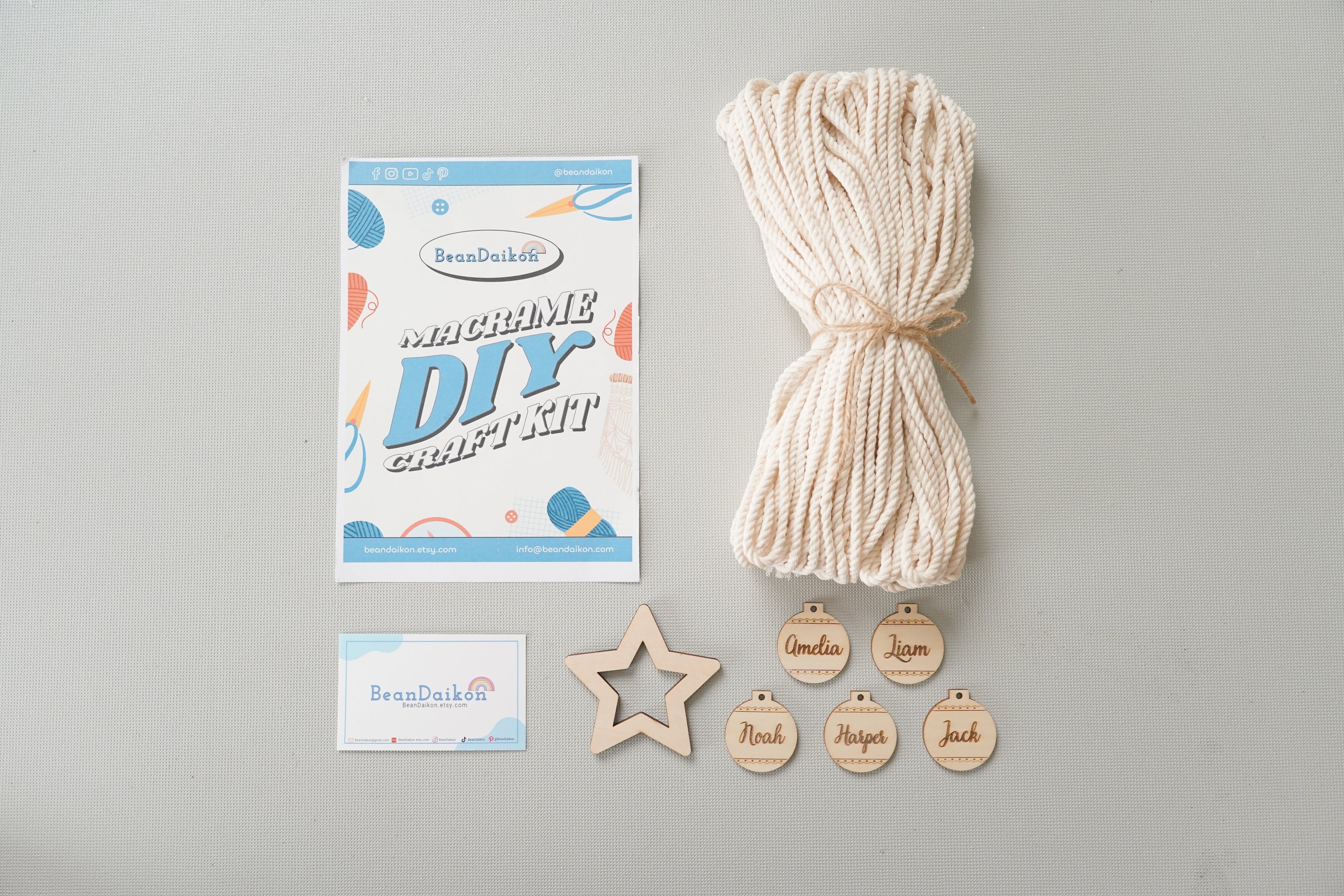 Personalized Macrame Christmas Tree DIY Kit – Cotton Wall Hanging K52