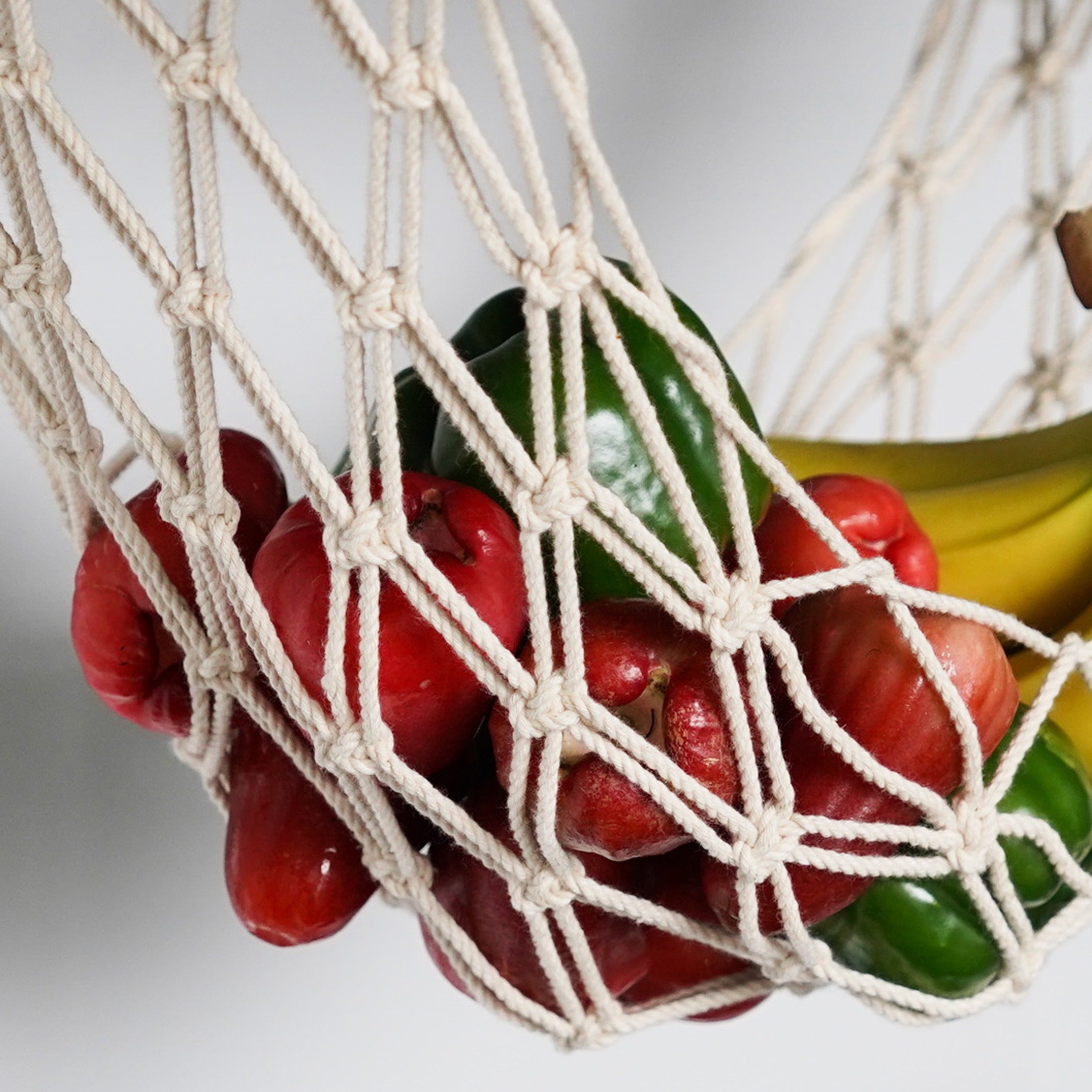 Macrame Fruit Hammock Holder macrame cord for hanging fruit storage H06