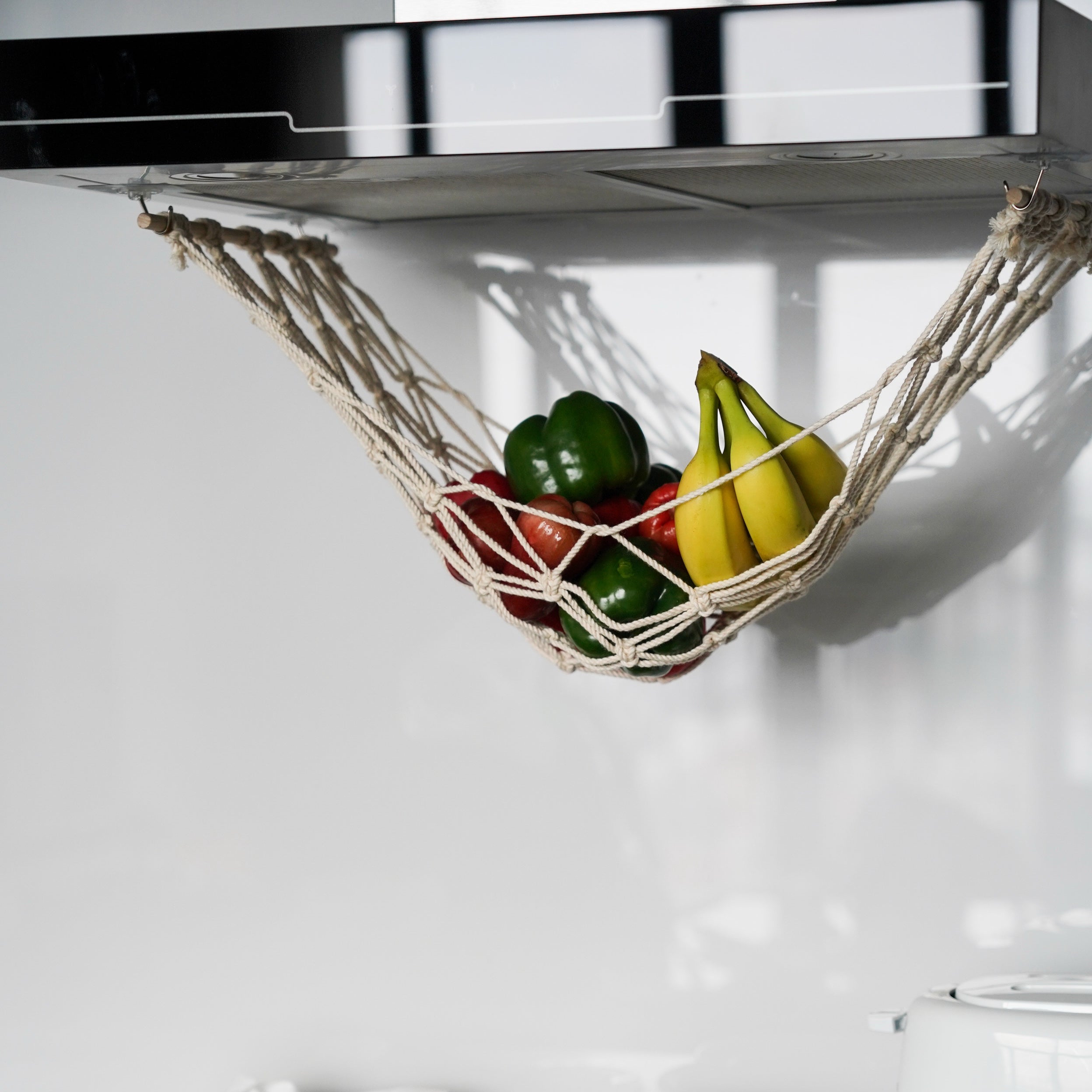 Macrame Fruit Hammock Holder macrame cord for hanging fruit storage H06