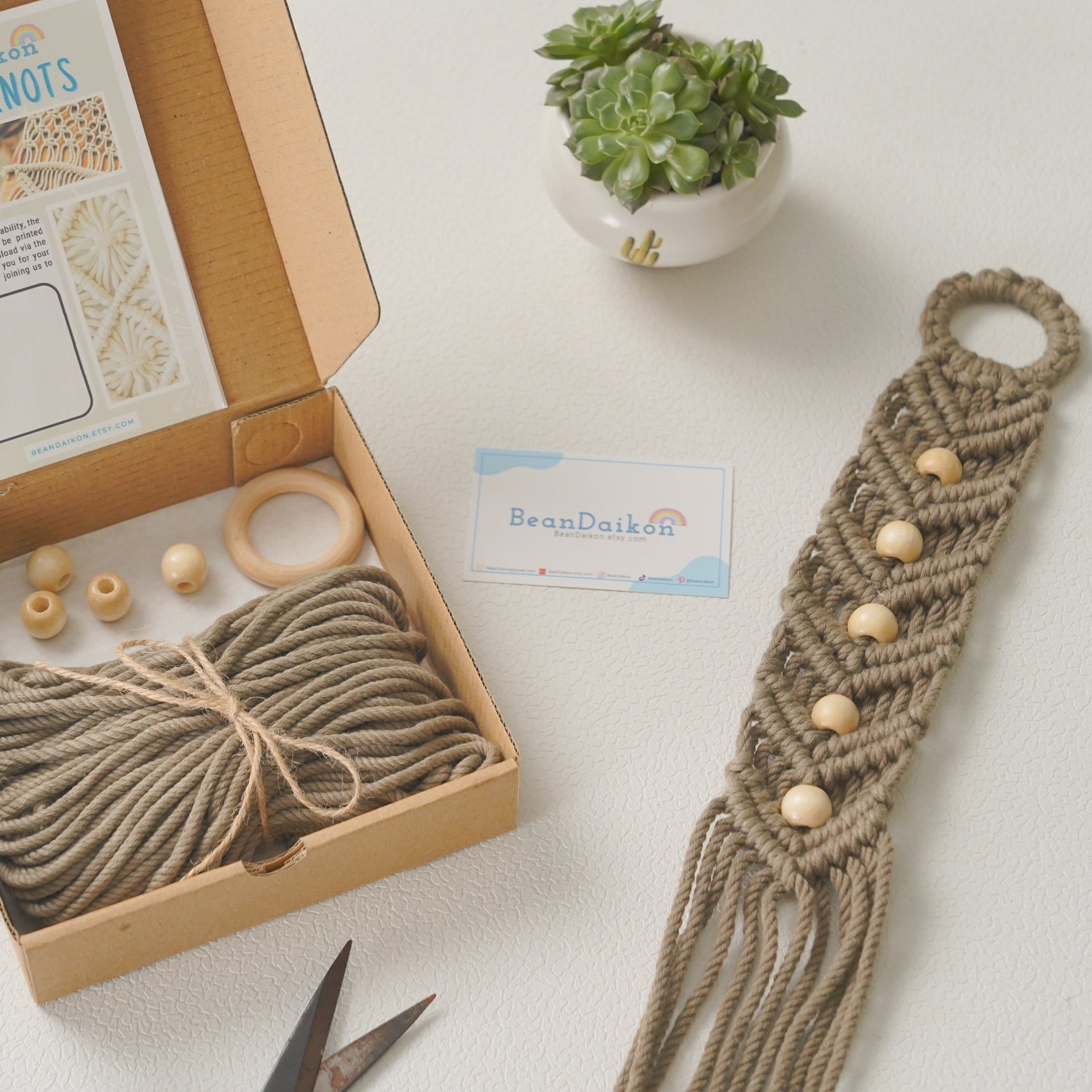 Macrame Plant Hanger DIY Kit macrame cord for Boho Wall Decor K34