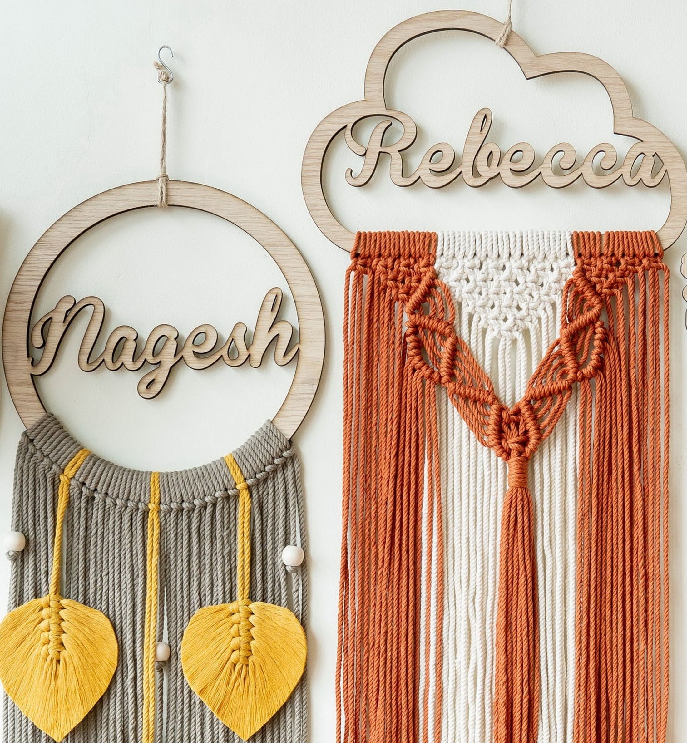 Personalized Name Sign Macrame Wall Hanging for Nursery Decor W08