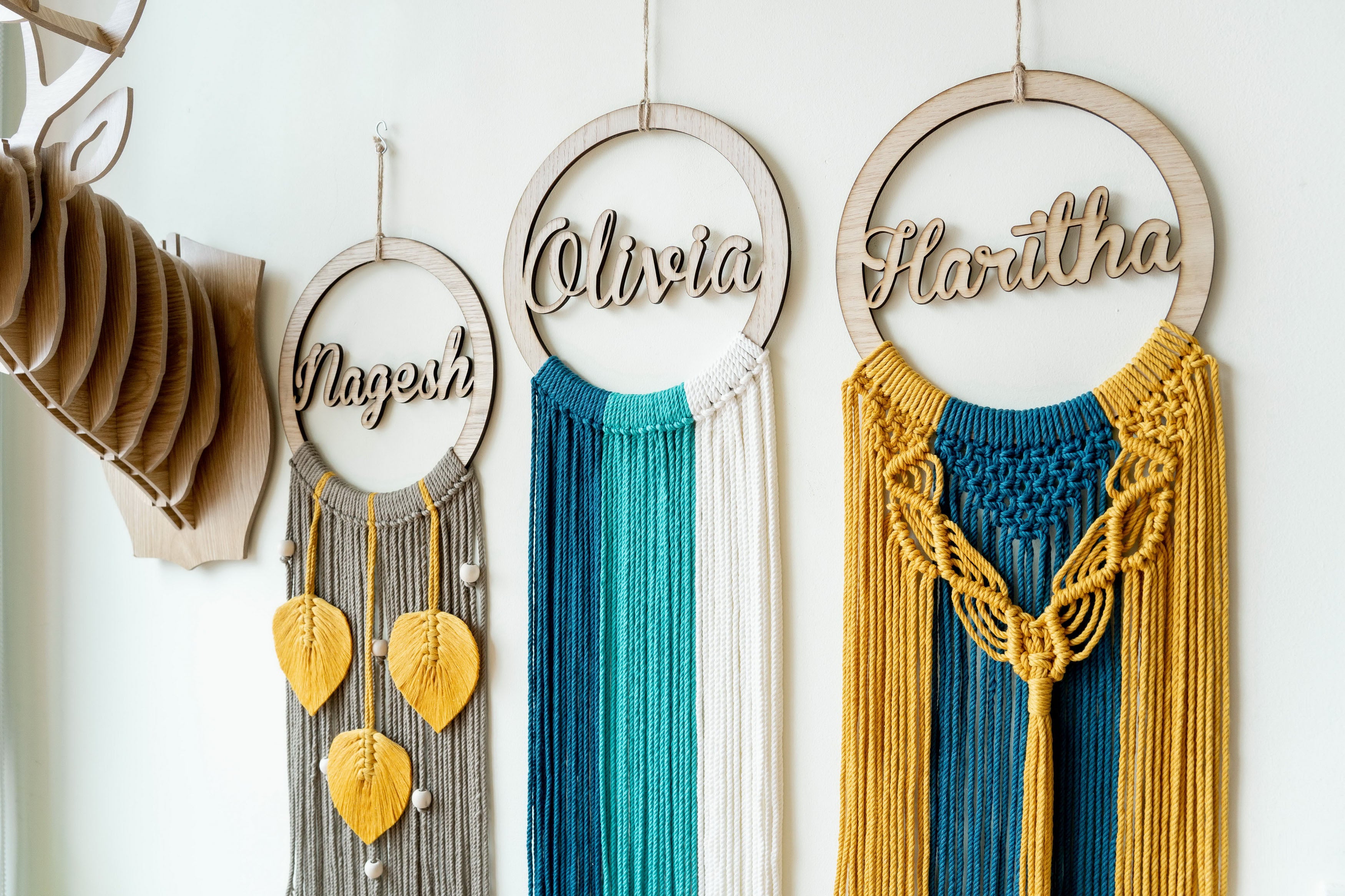 Personalized Name Sign Macrame Wall Hanging for Unique Wall Decor