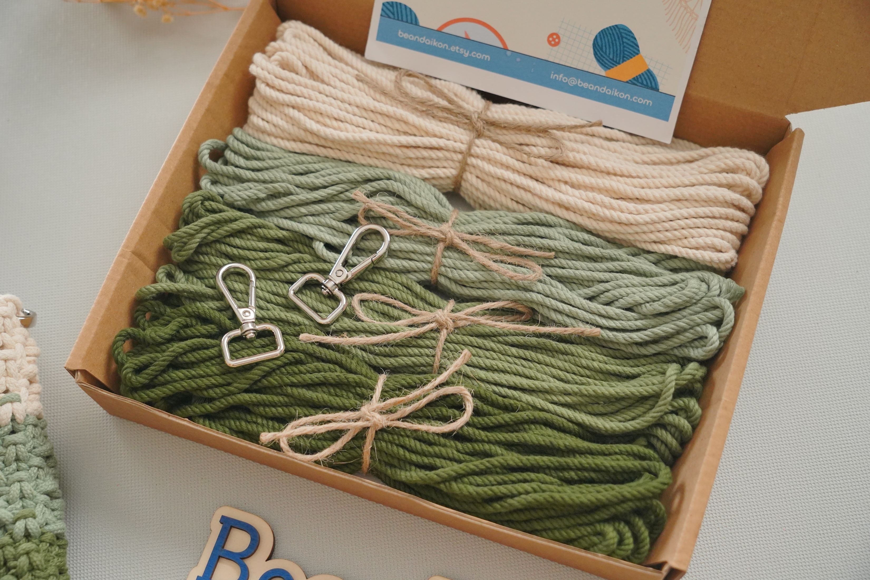 DIY Macrame Crossbody Bag Kit – Handmade Boho Bag Project K10