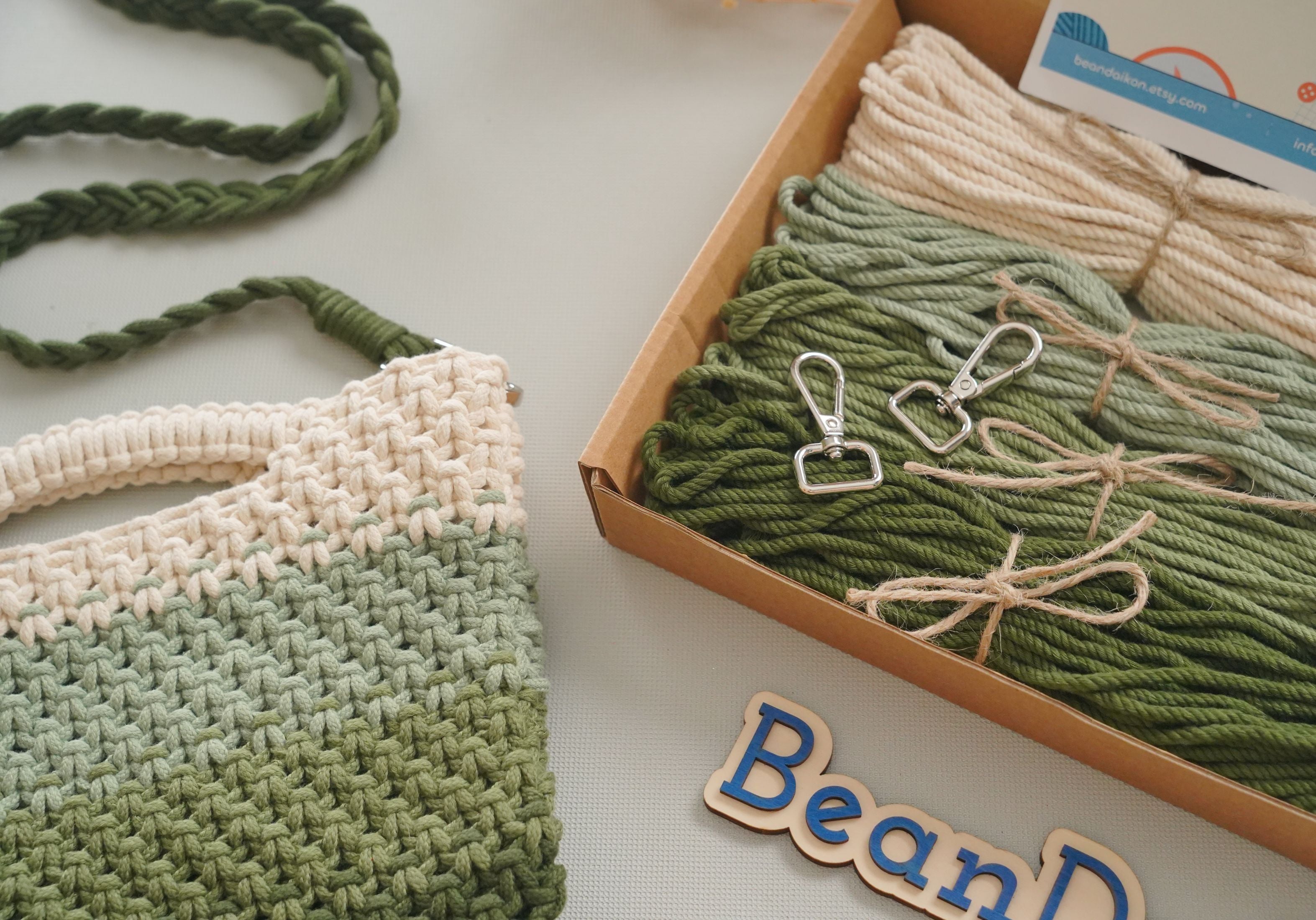 DIY Macrame Crossbody Bag Kit – Handmade Boho Bag Project K10