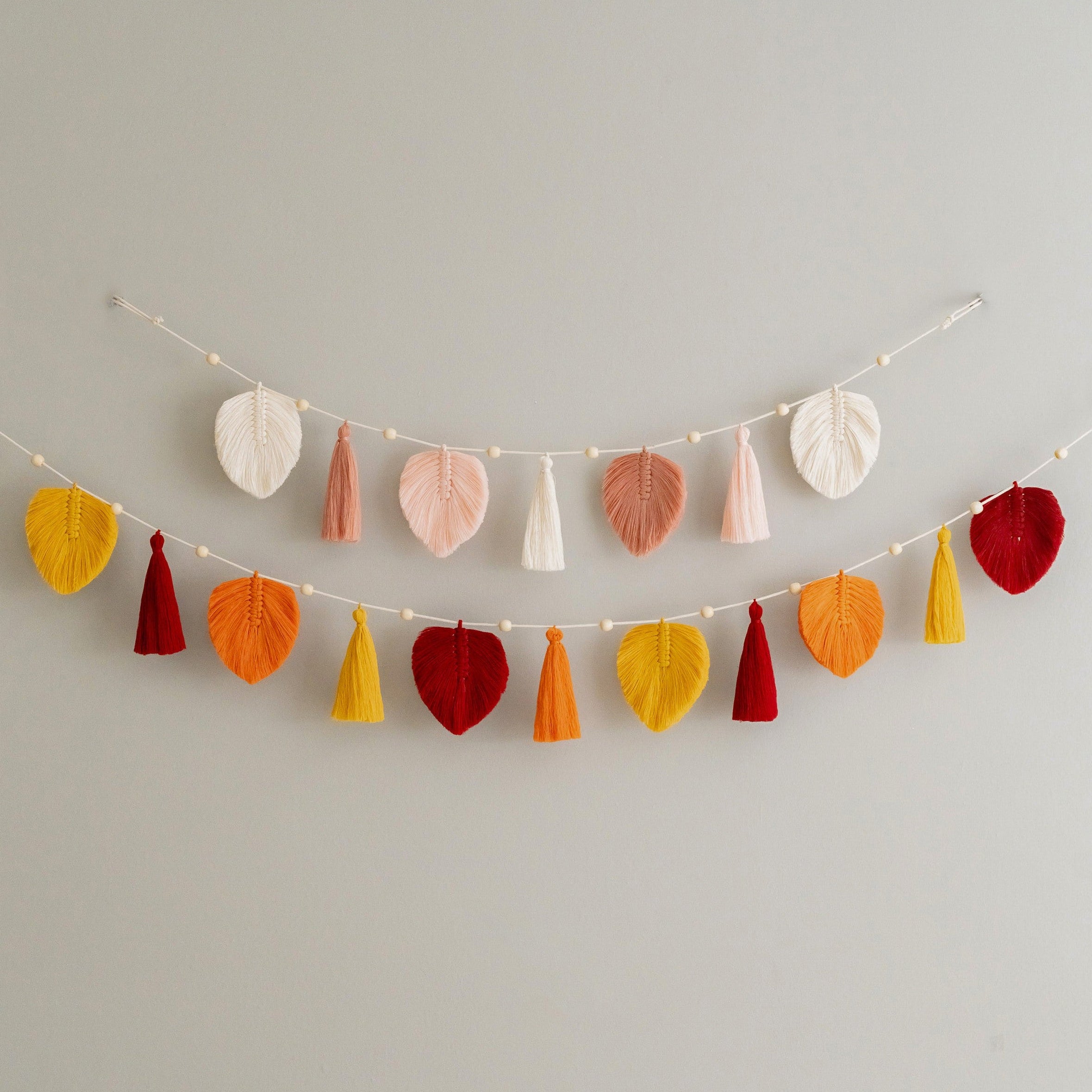 Macrame Leaf Garland macrame for boho wall decor and leaf garland L38