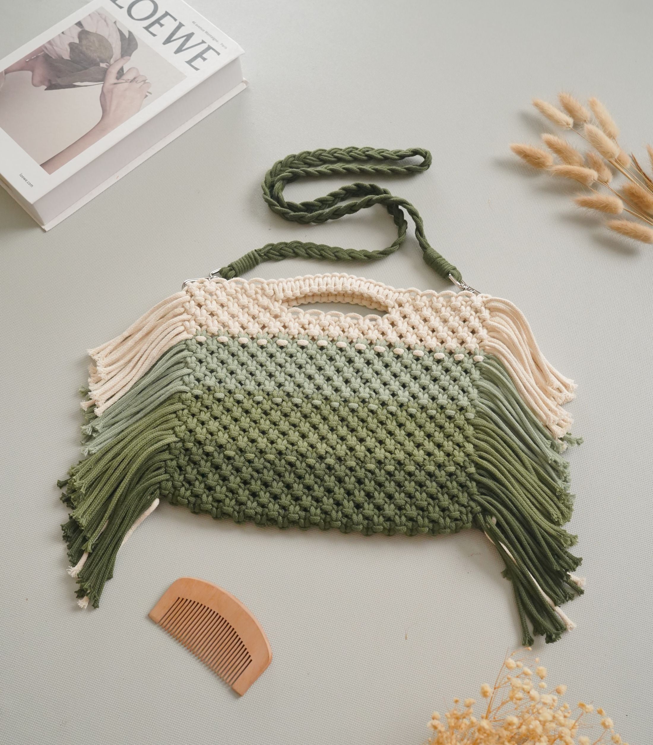 DIY Macrame Crossbody Bag Kit – Handmade Boho Bag Project K10