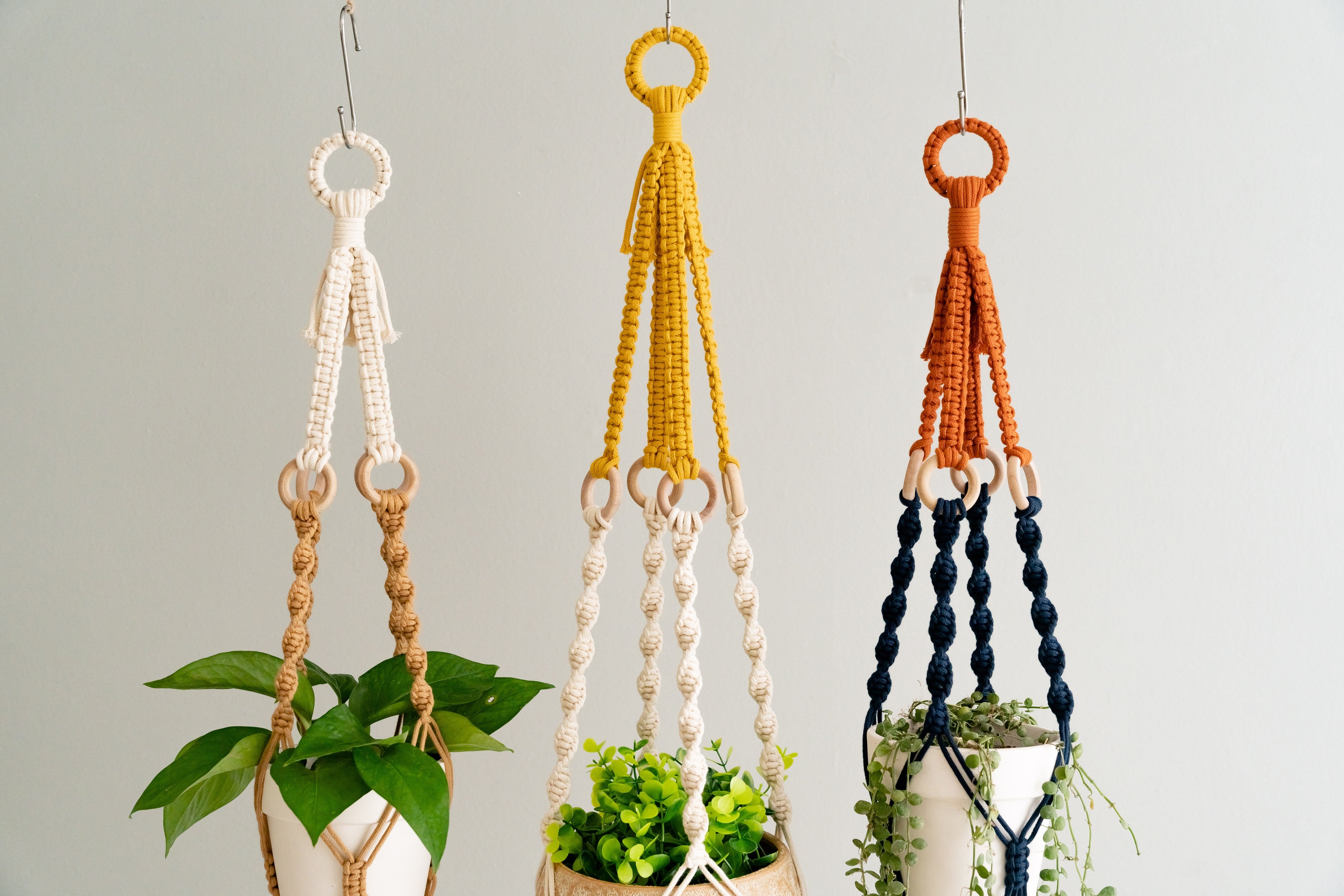 Macrame Plant Hanger with Tassel – Cotton Twist Knot Wall Decor I69