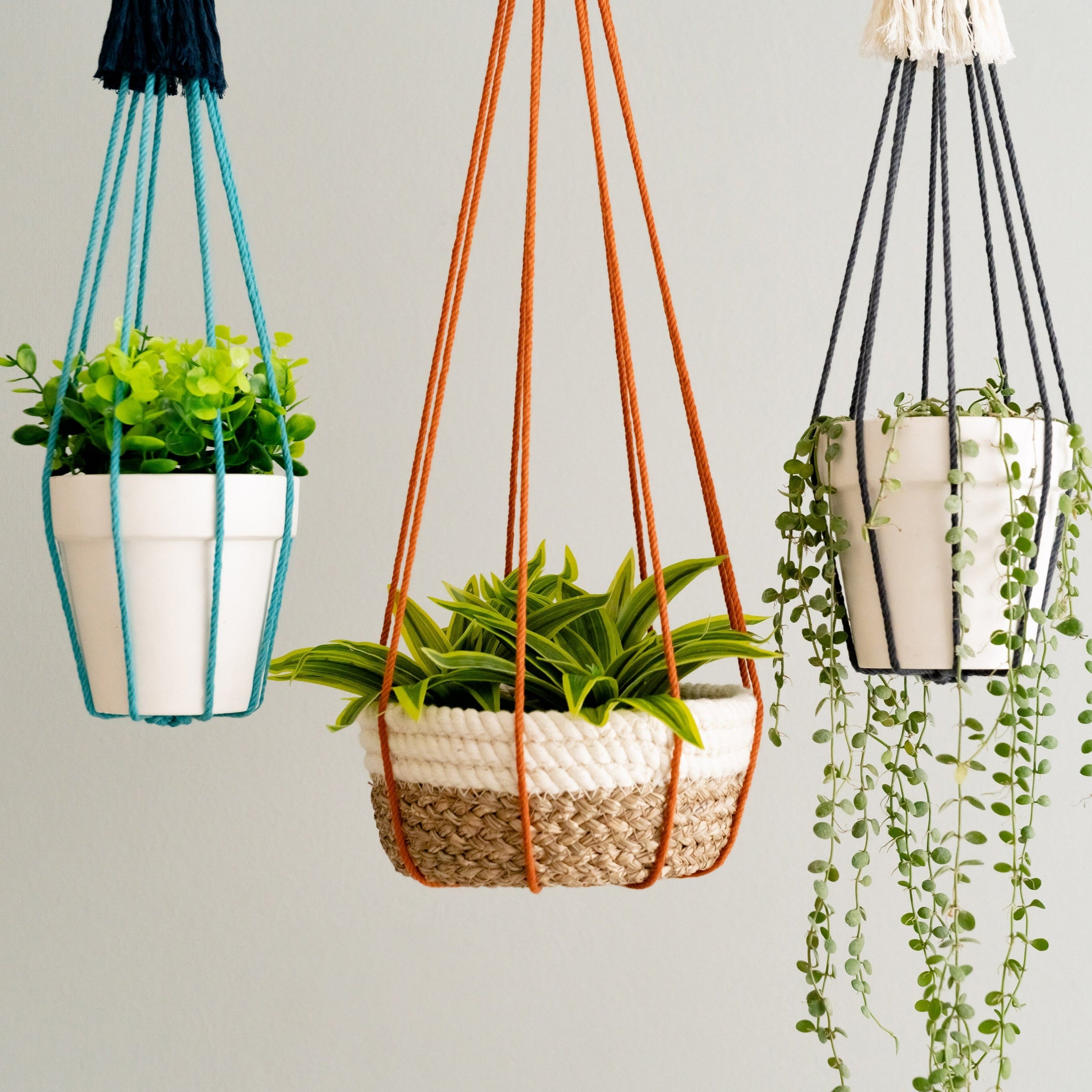 Macrame Plant Hanger – Cotton Cord Indoor Boho Decor I64