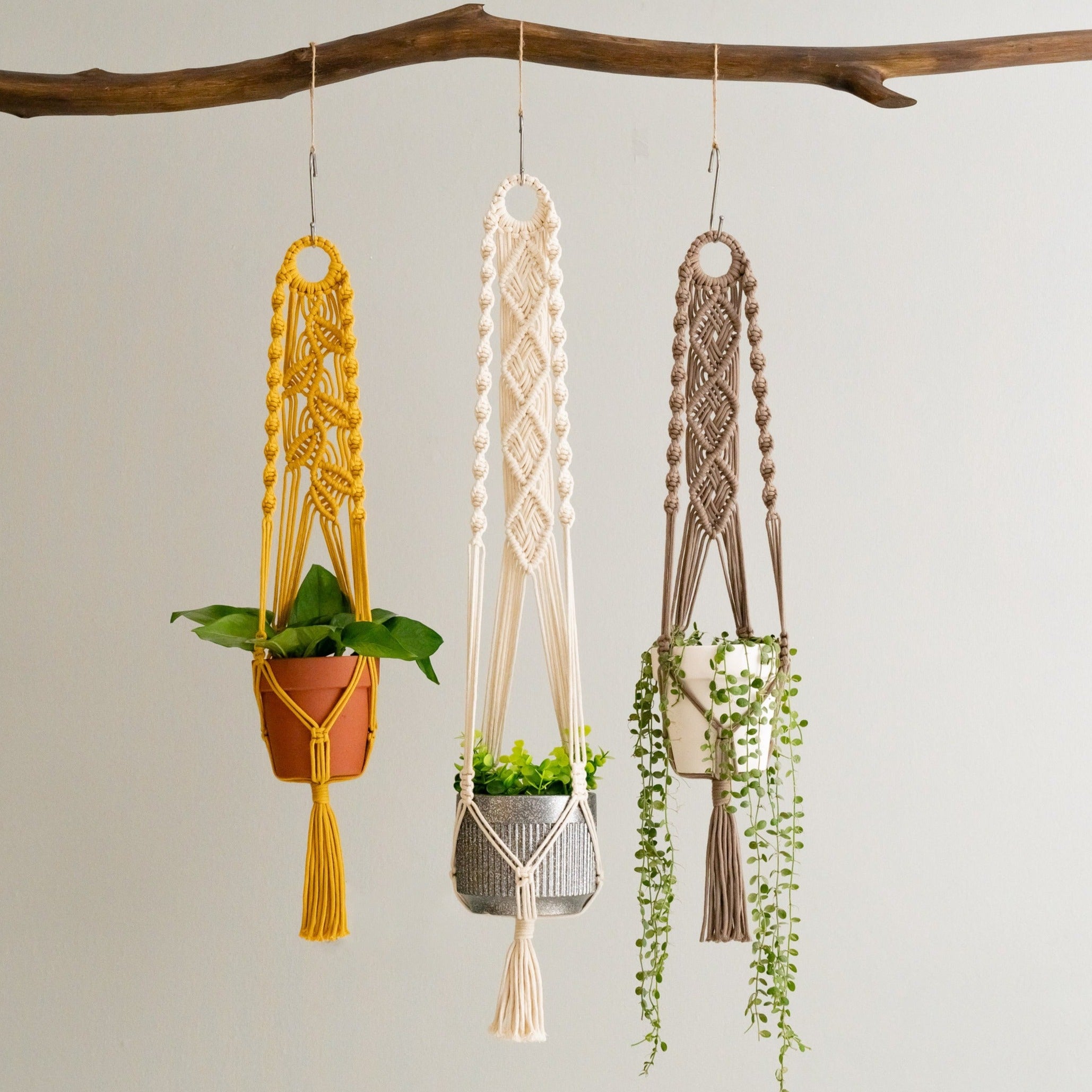 Best Hanging Planters – Rope Cotton Macrame Plant Hanger with Tassel I71