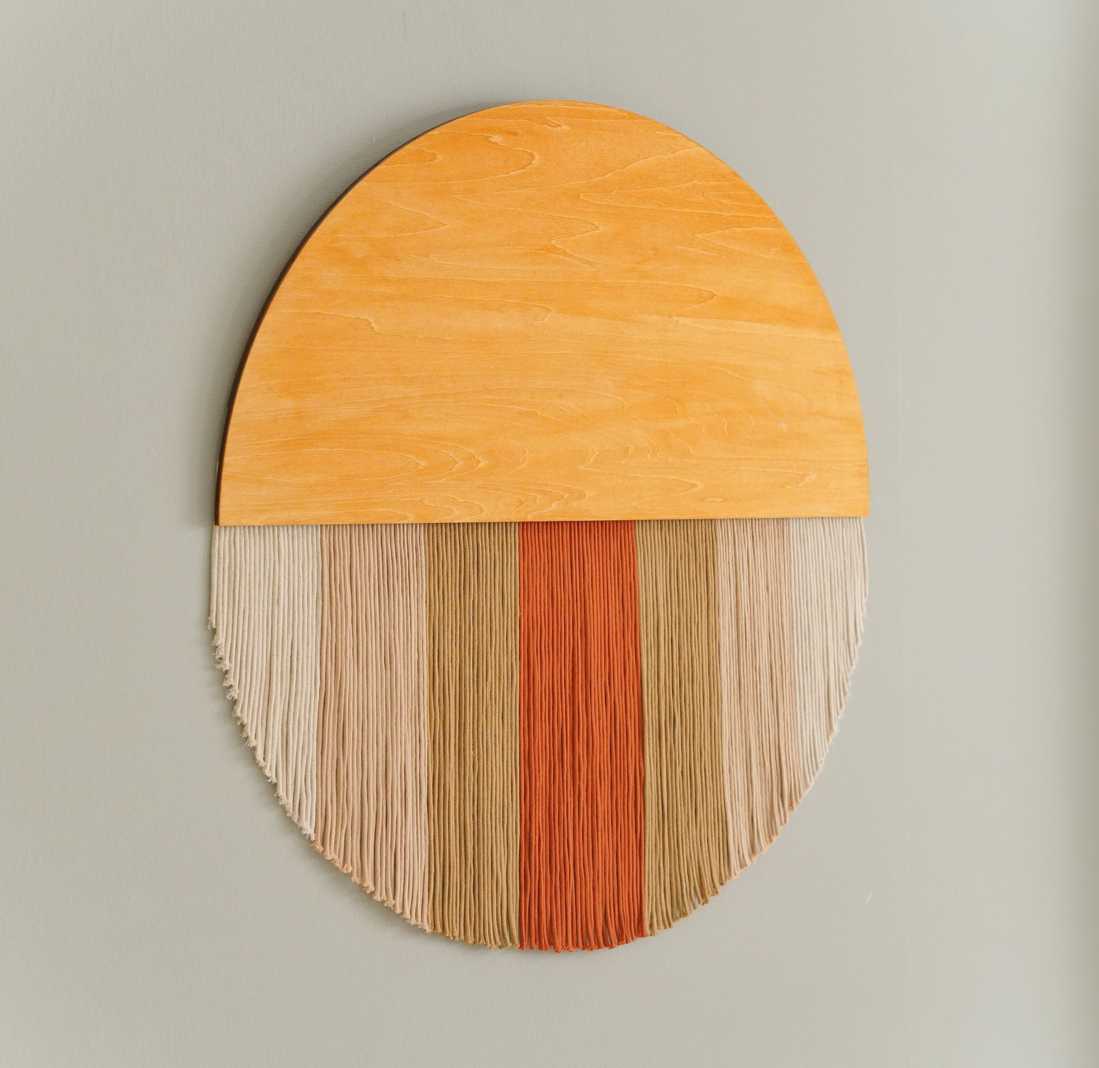 Lunar Memory Wall Hanging – Boho Green Cotton Wall Art V07