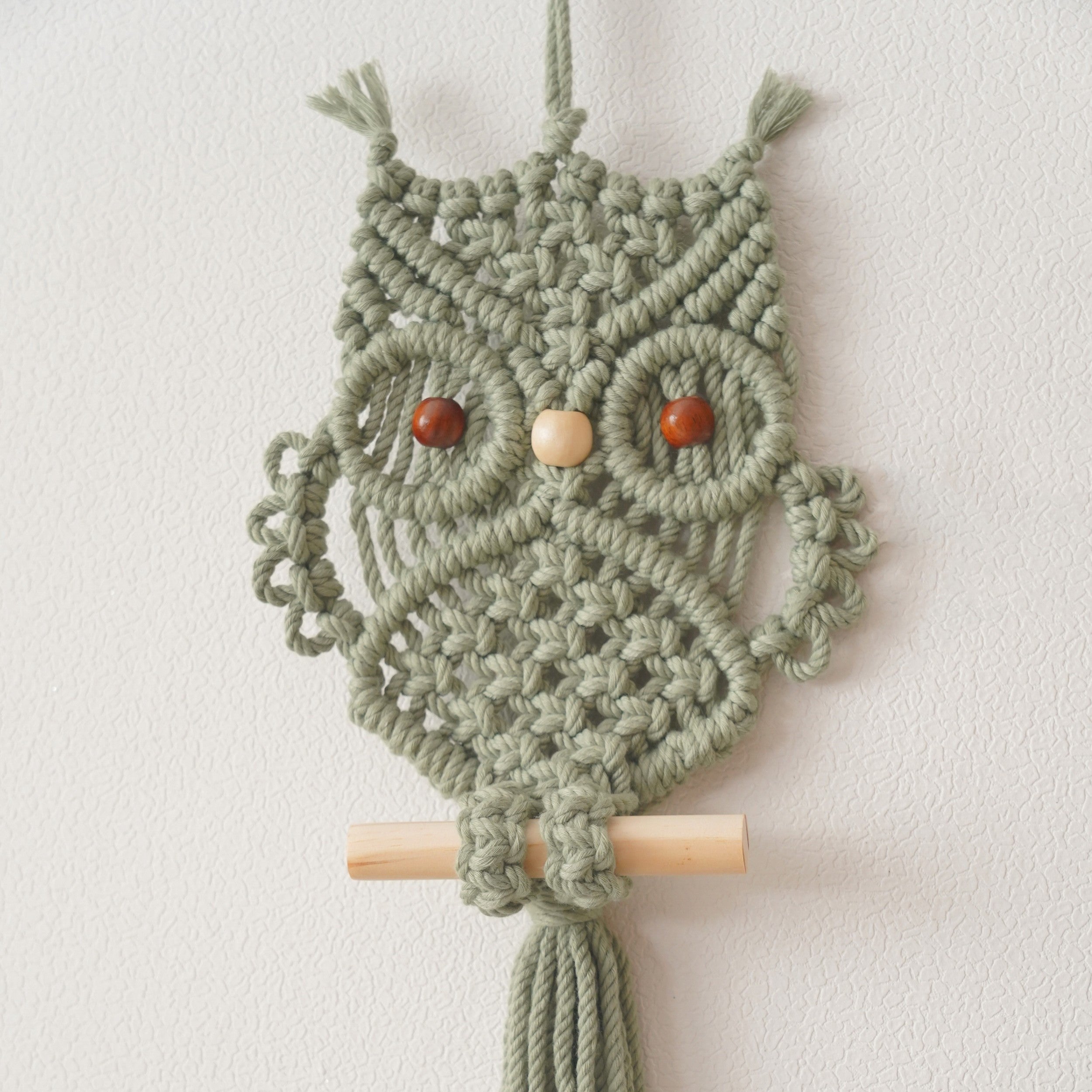 Boho Owl Wall Decor – Macrame Owl Hanging for Rustic Home Style W73