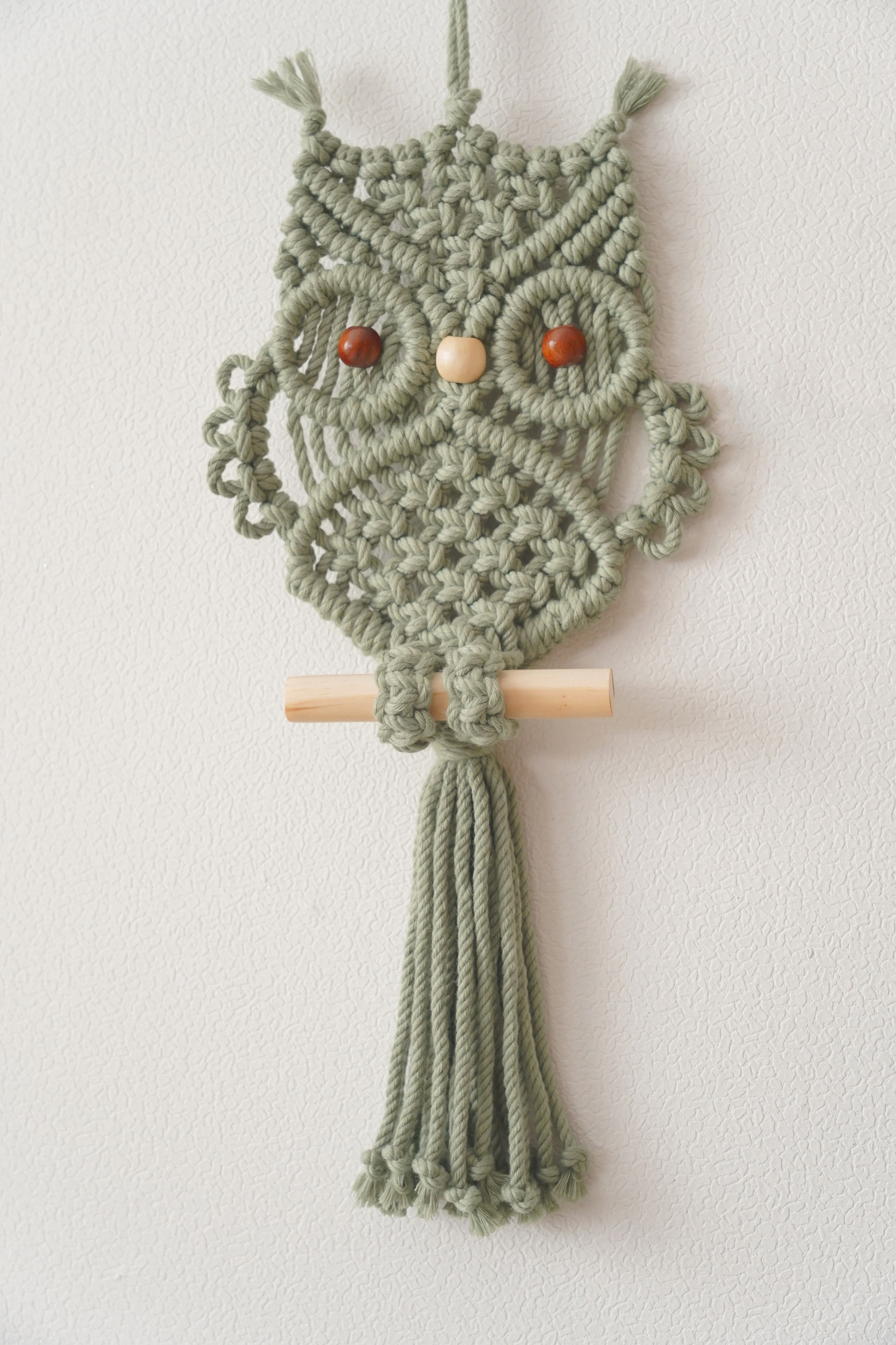 Boho Owl Wall Decor – Macrame Owl Hanging for Rustic Home Style W73