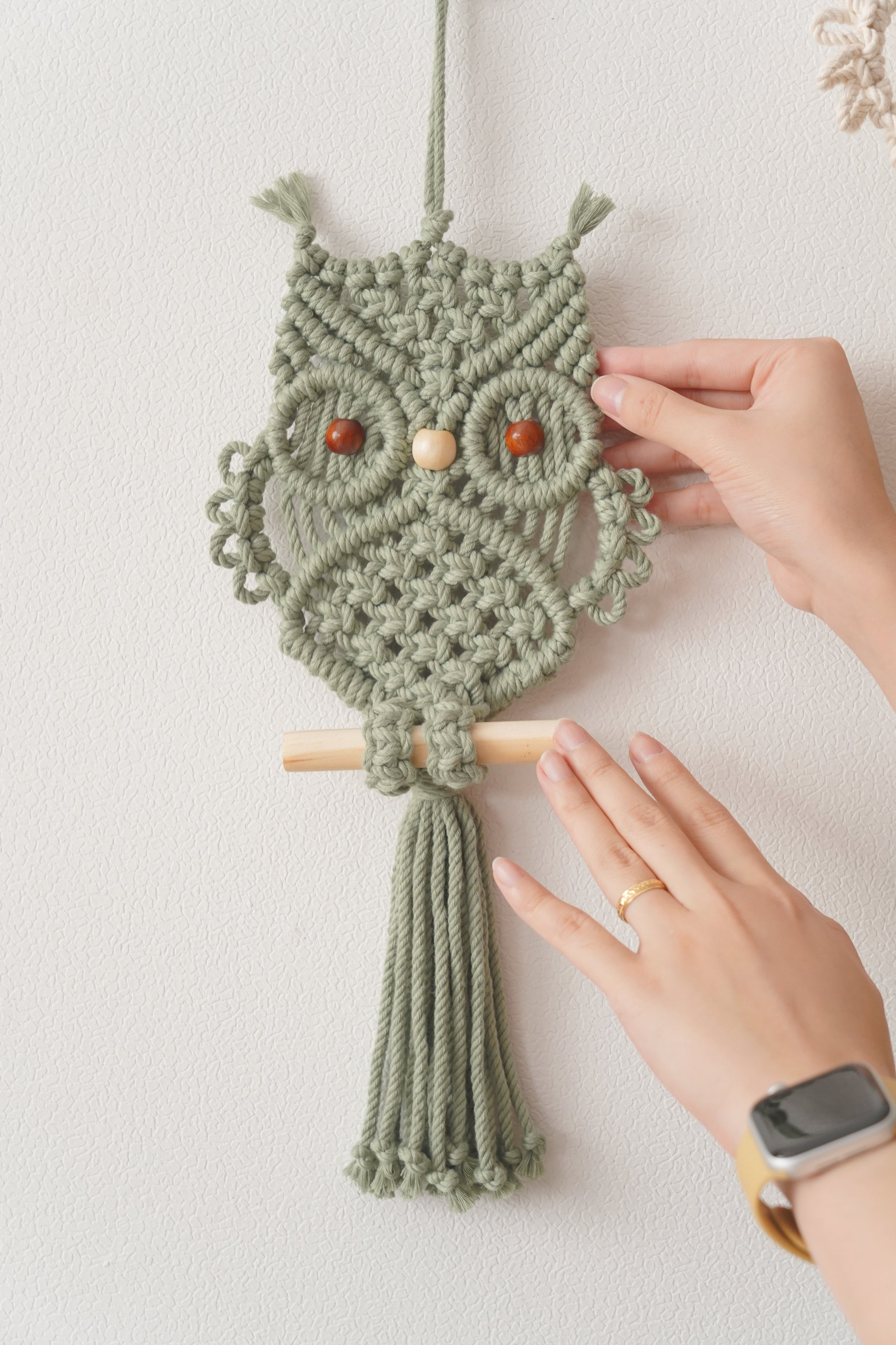 Macrame Owl Kit – DIY Owl Wall Decor with Macrame Cord K51